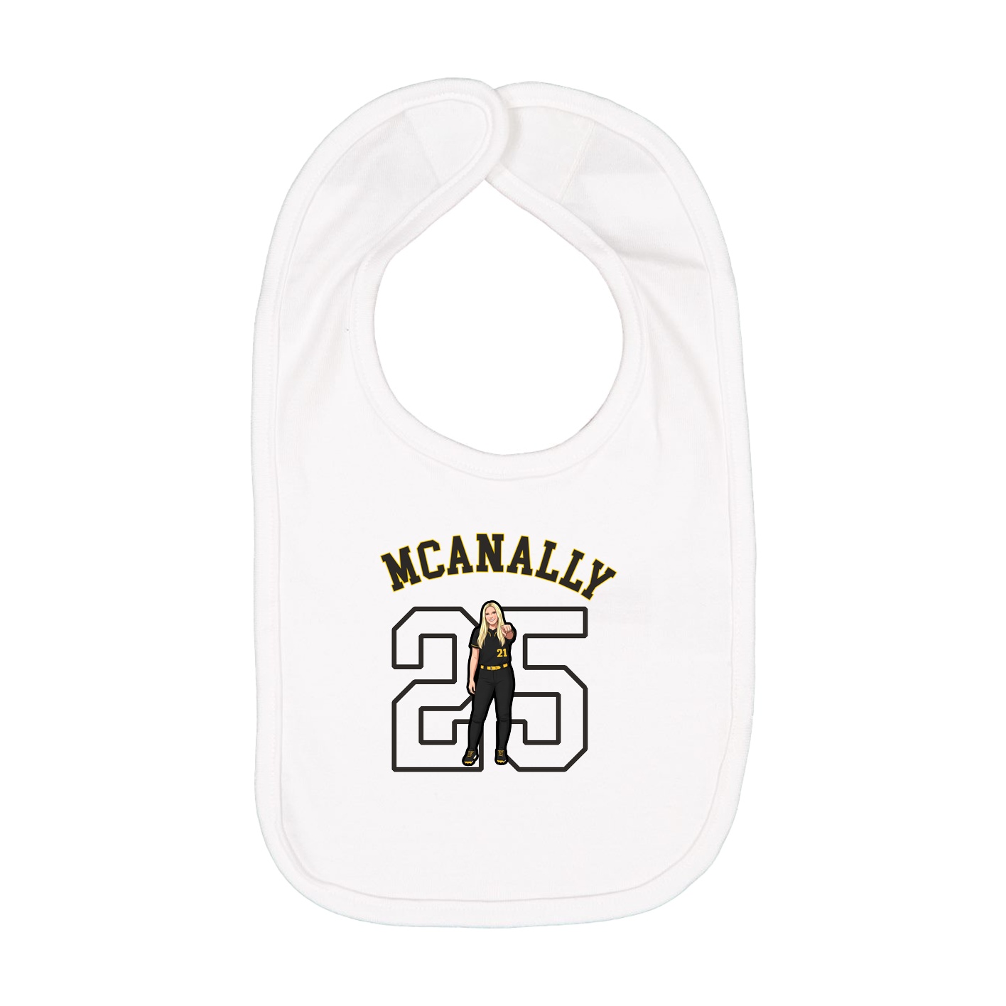 Infant Bib — Shirsey Arch in White