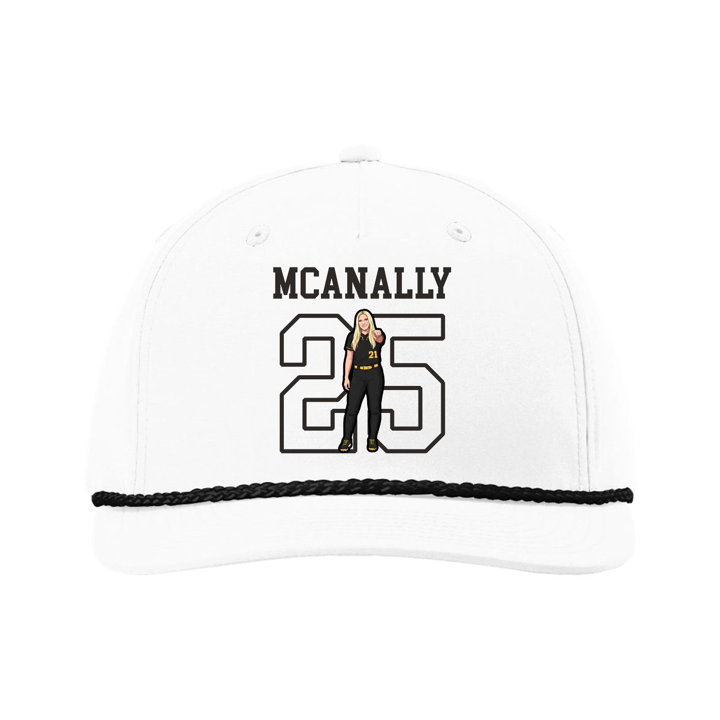 Five-Panel Classic Rope Cap — Shirsey in White