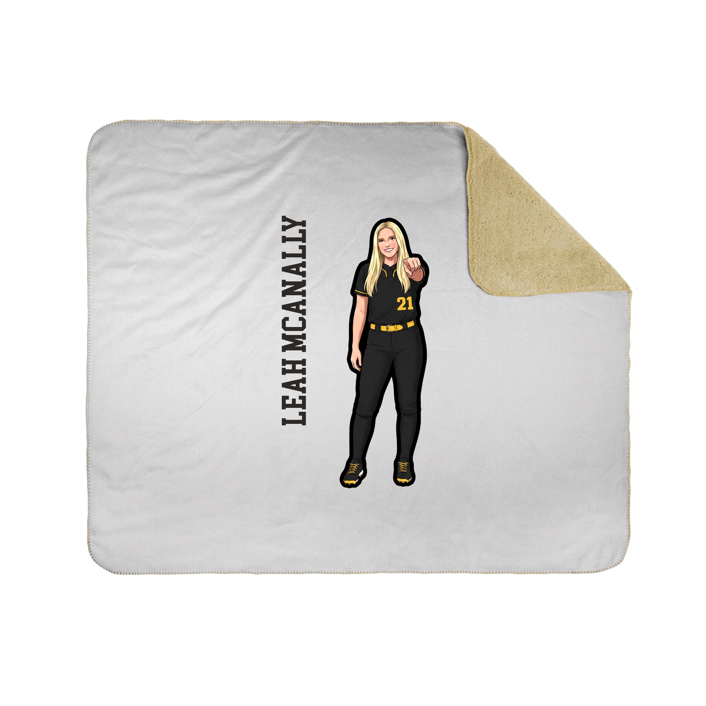 Throw Blanket — Name Vertical in White