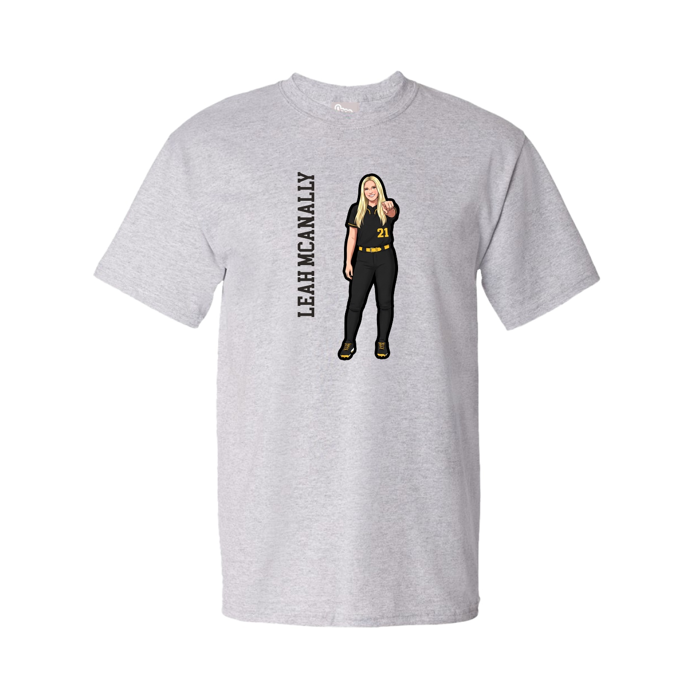 Youth Tee — Name Vertical in Grey
