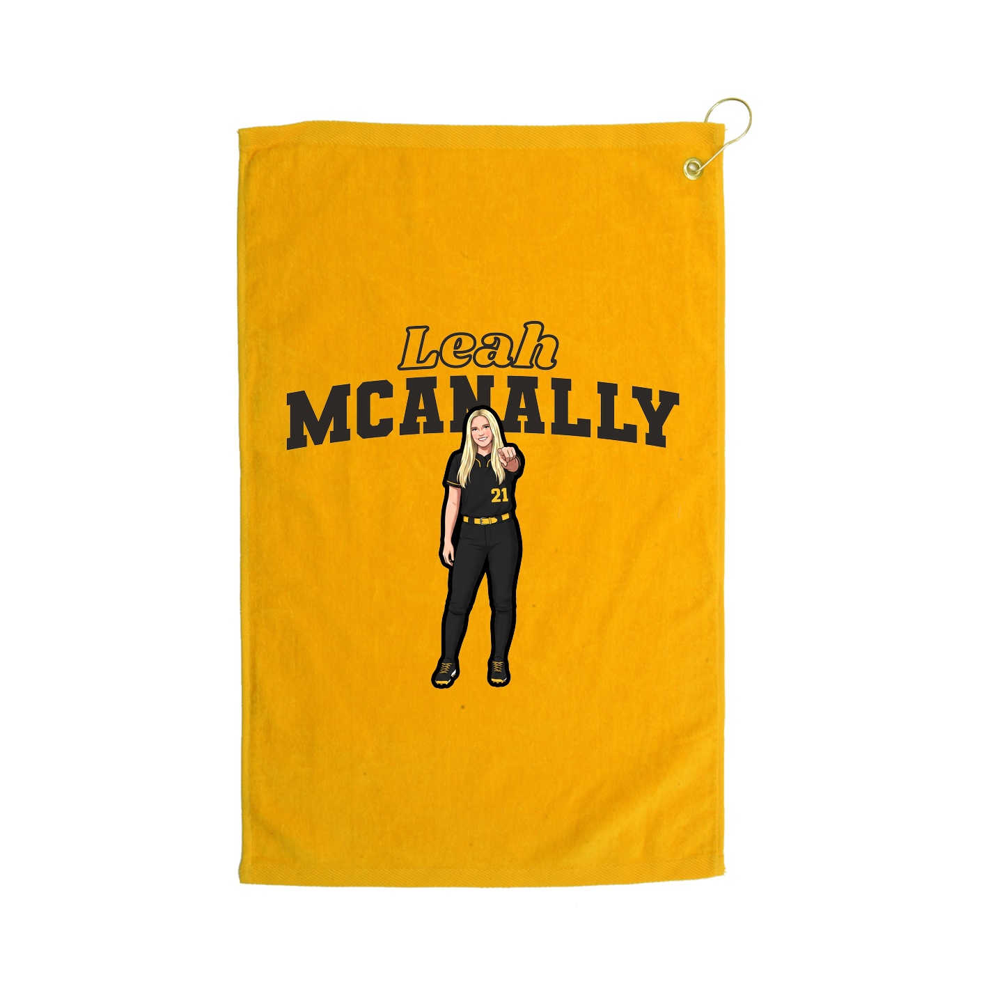 Golf Towel — Name Arch in Gold