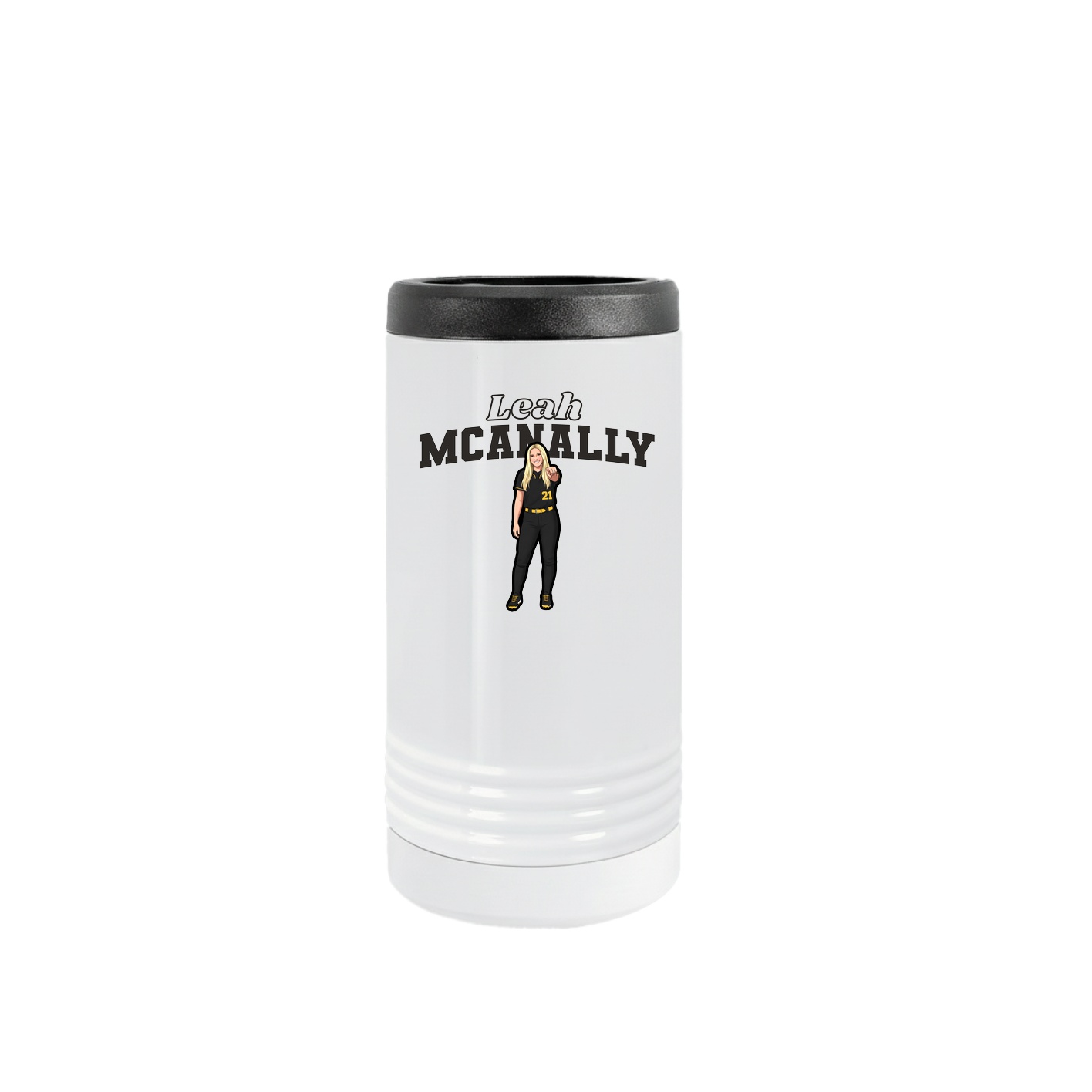 Slim Beverage Holder — Name Arch in White