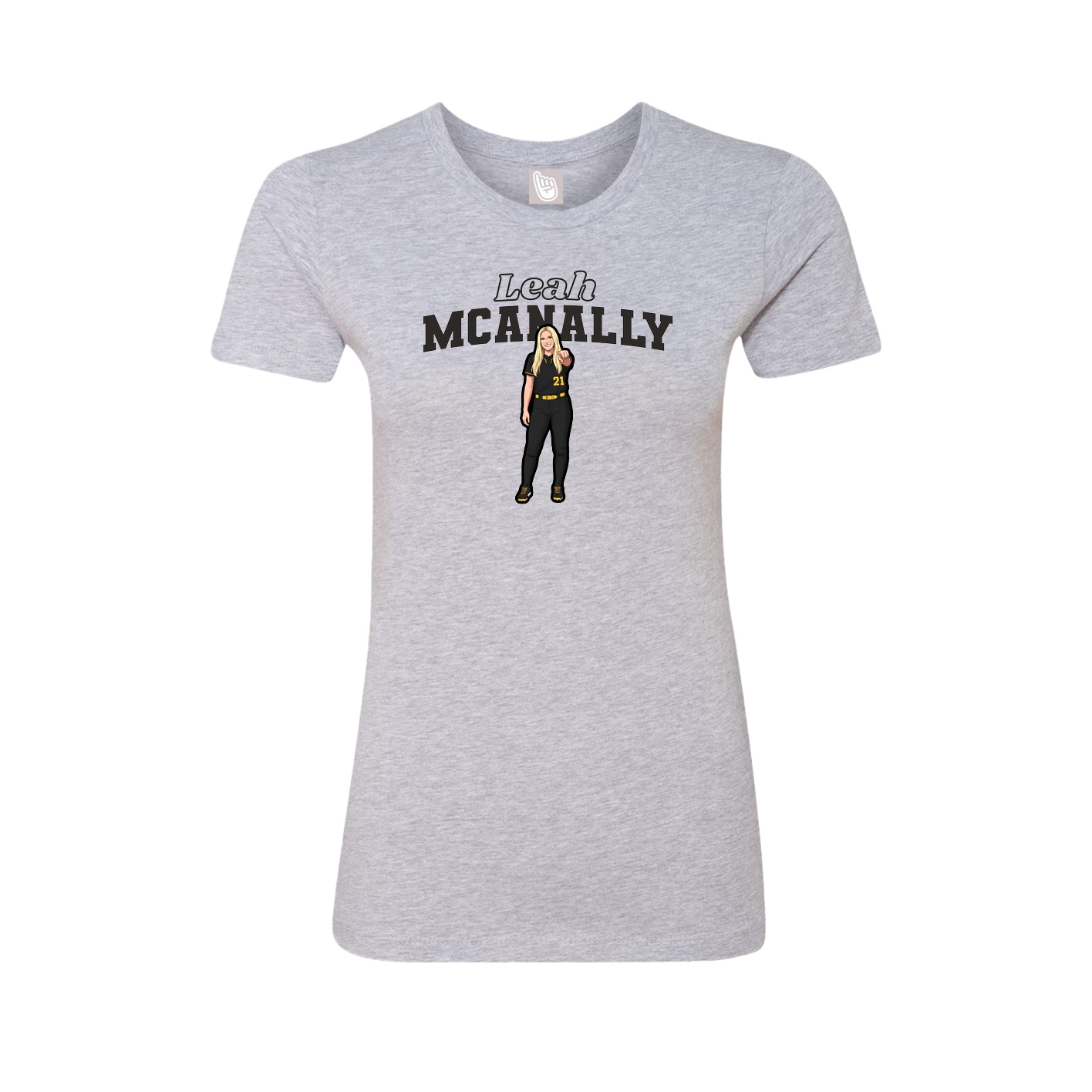 Womens Tee — Name Arch in Grey