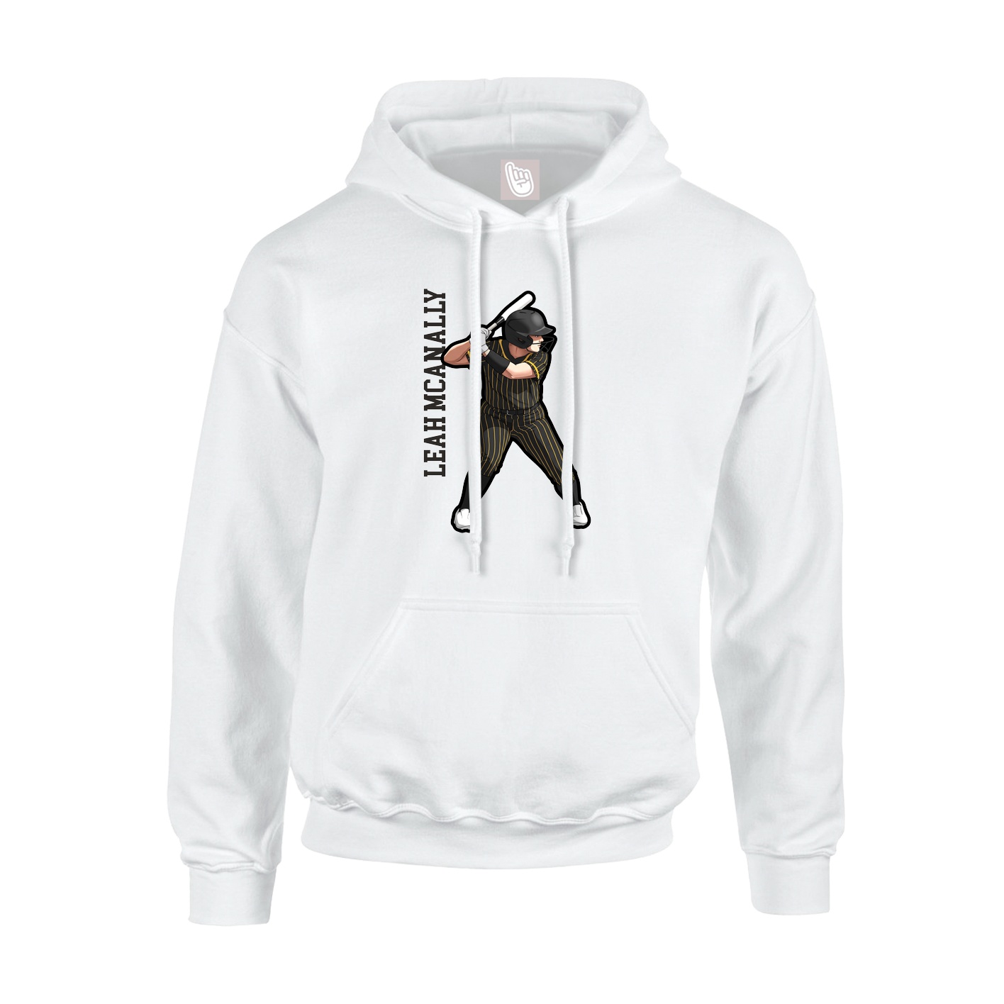 Hoodie — Name Vertical in White