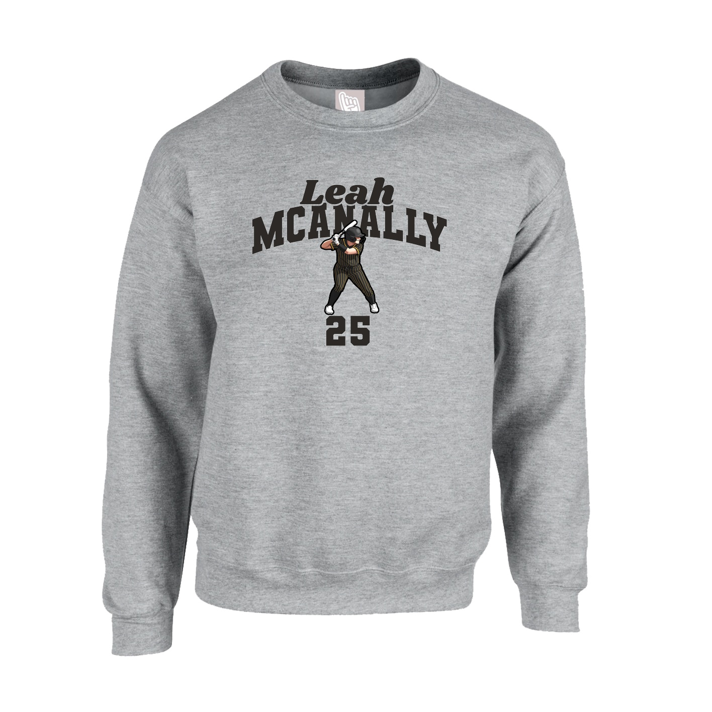 Fleece Crew — Signature Arch in Grey