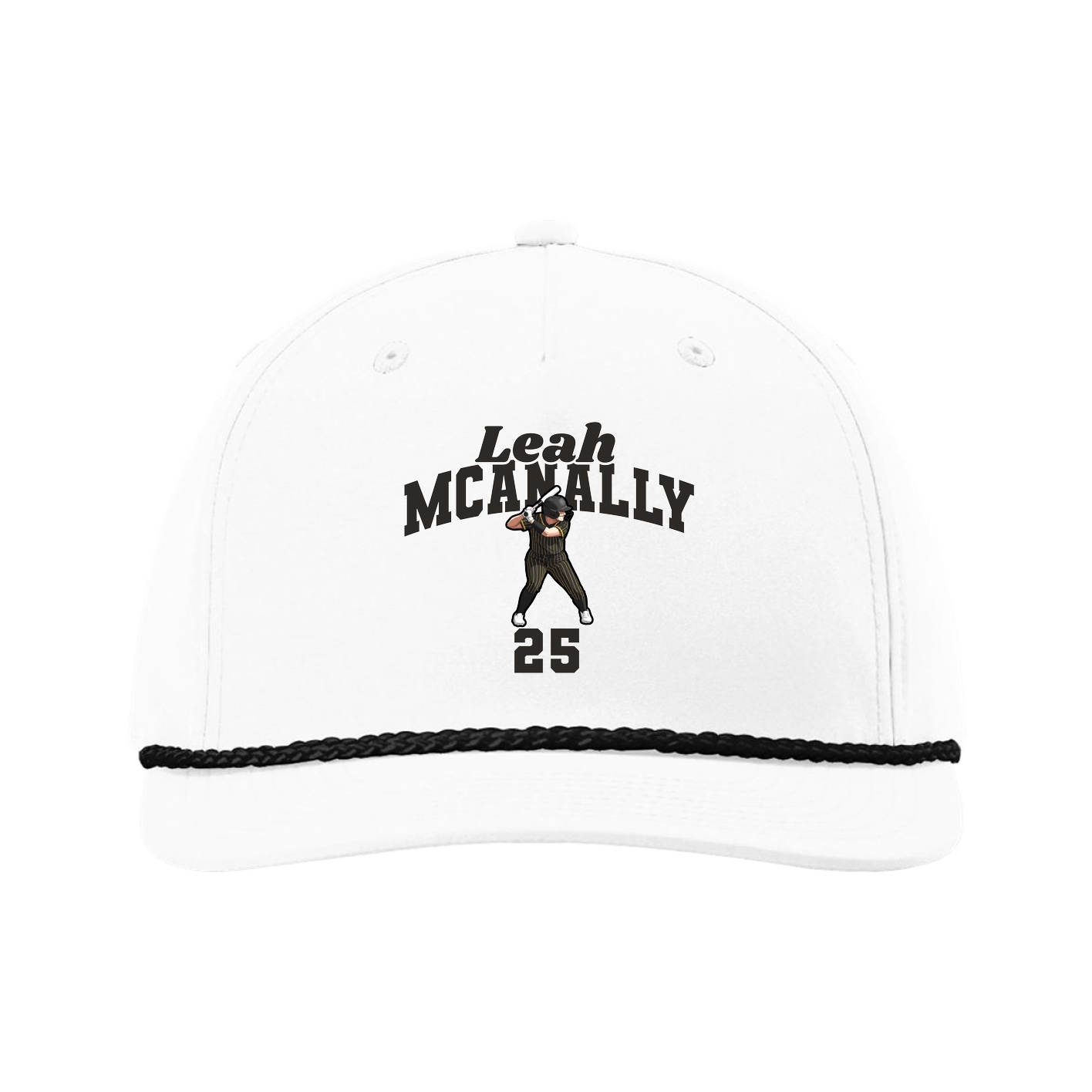 Five-Panel Classic Rope Cap — Signature Arch in White