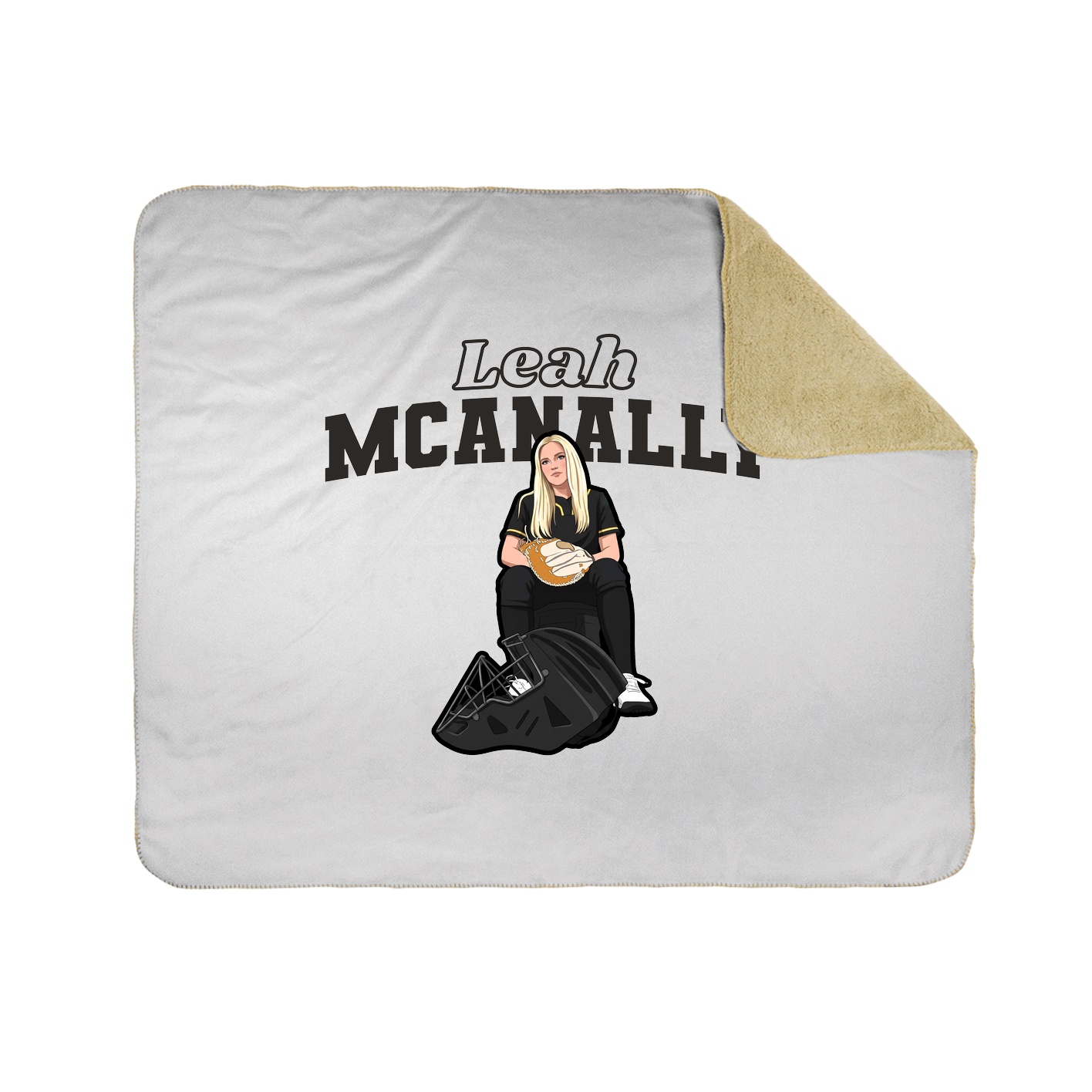 Throw Blanket — Name Arch in White