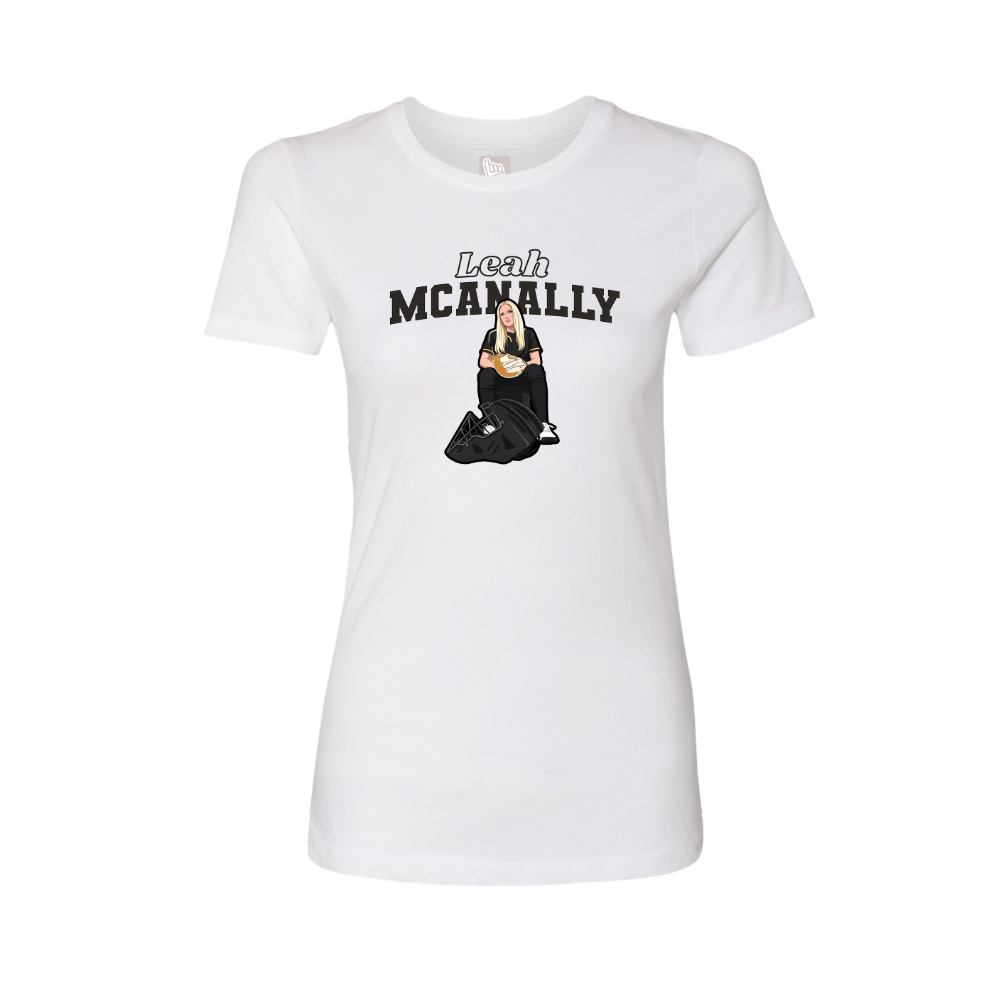 Womens Tee — Name Arch in White