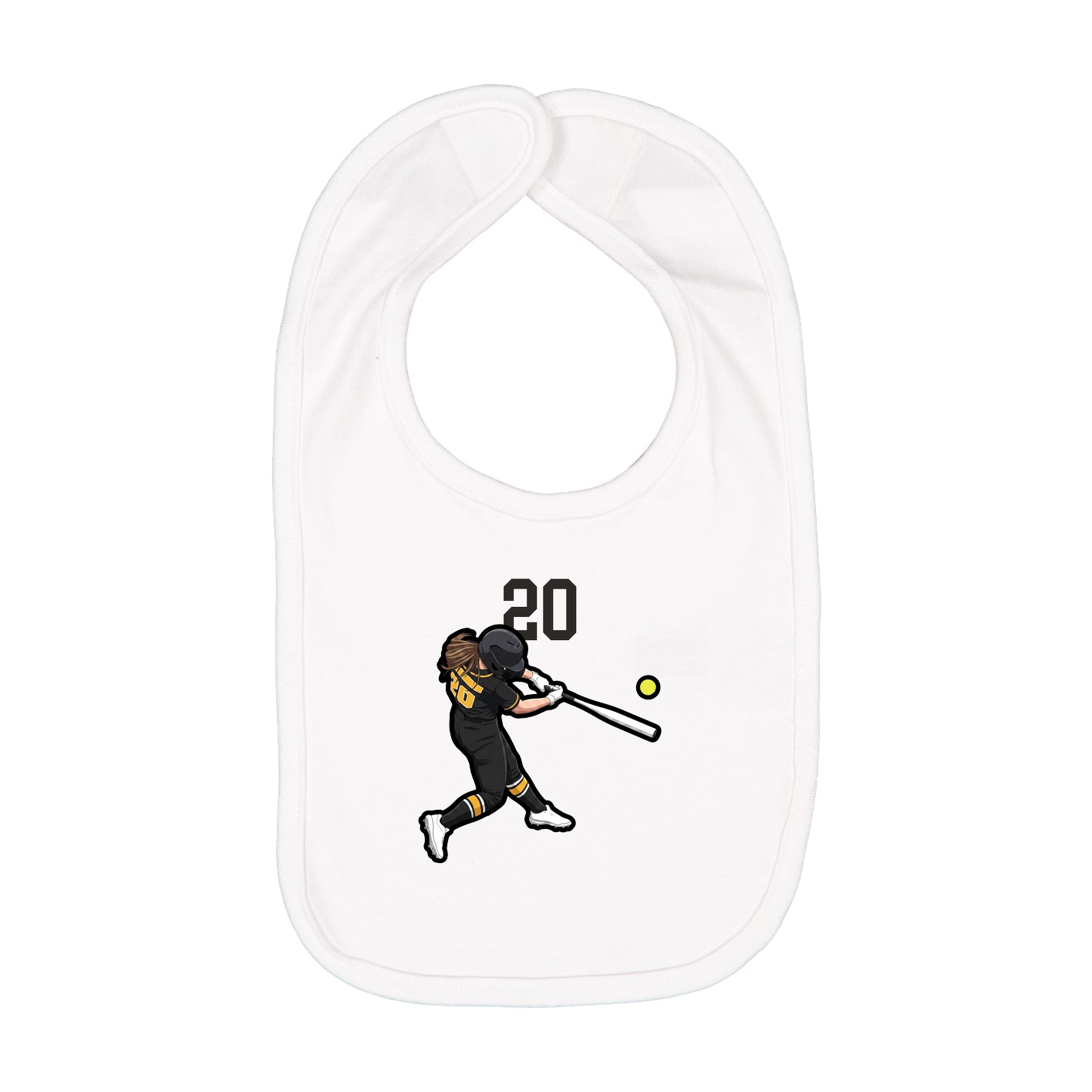 Infant Bib — Number Top in White