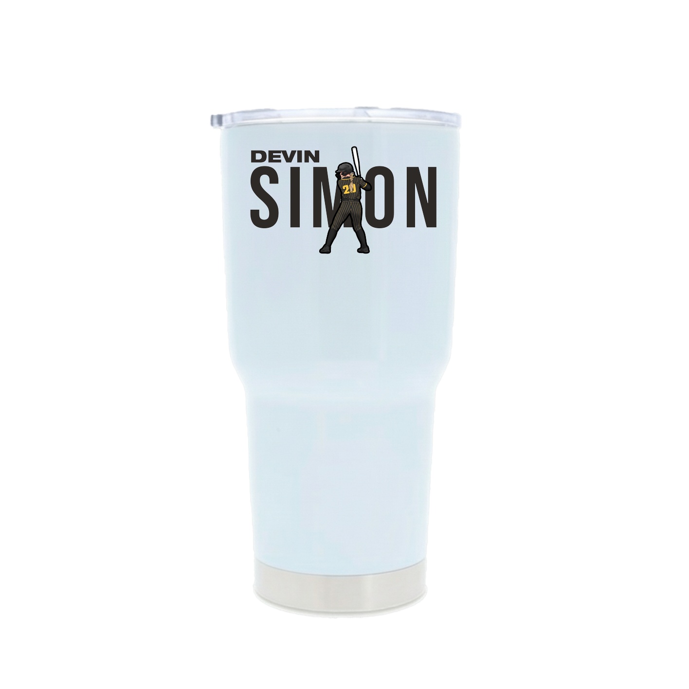 30oz Stainless Steel Tumbler — Player Name in White
