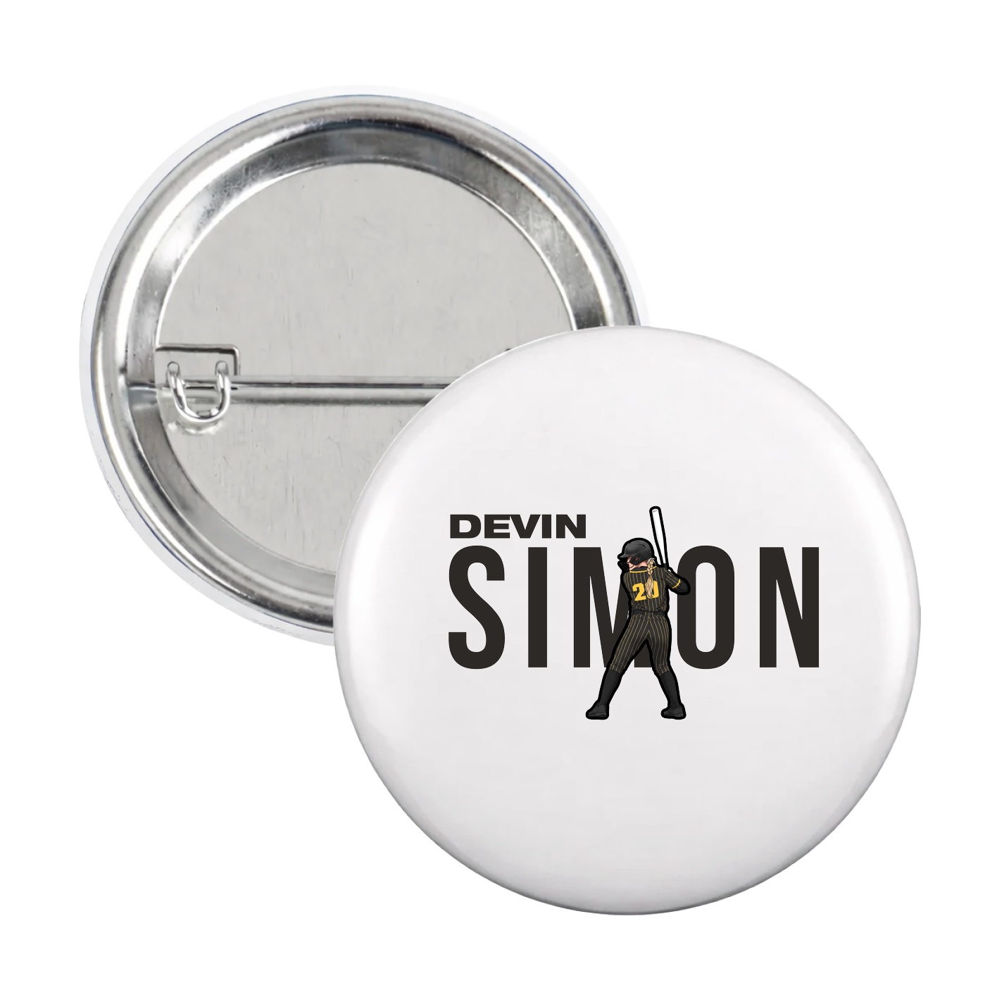 Game Day Button — Player Name in White