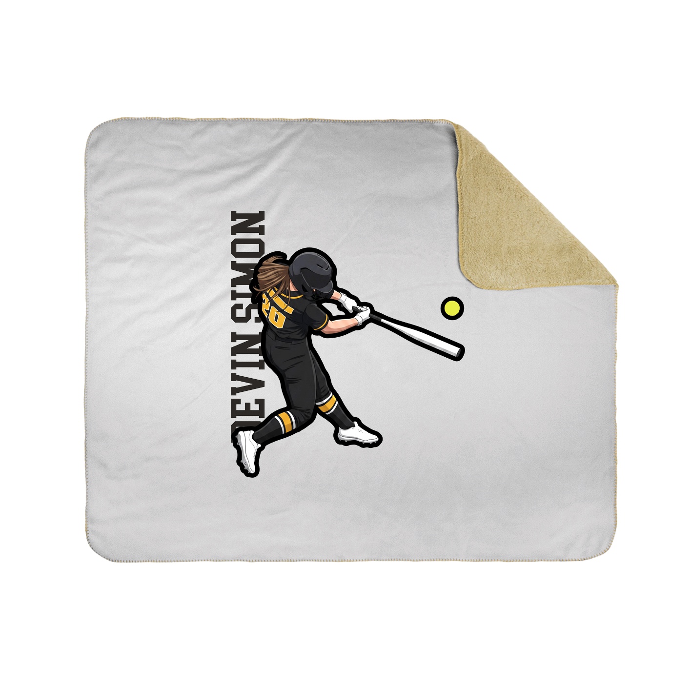 Throw Blanket — Name Vertical in White
