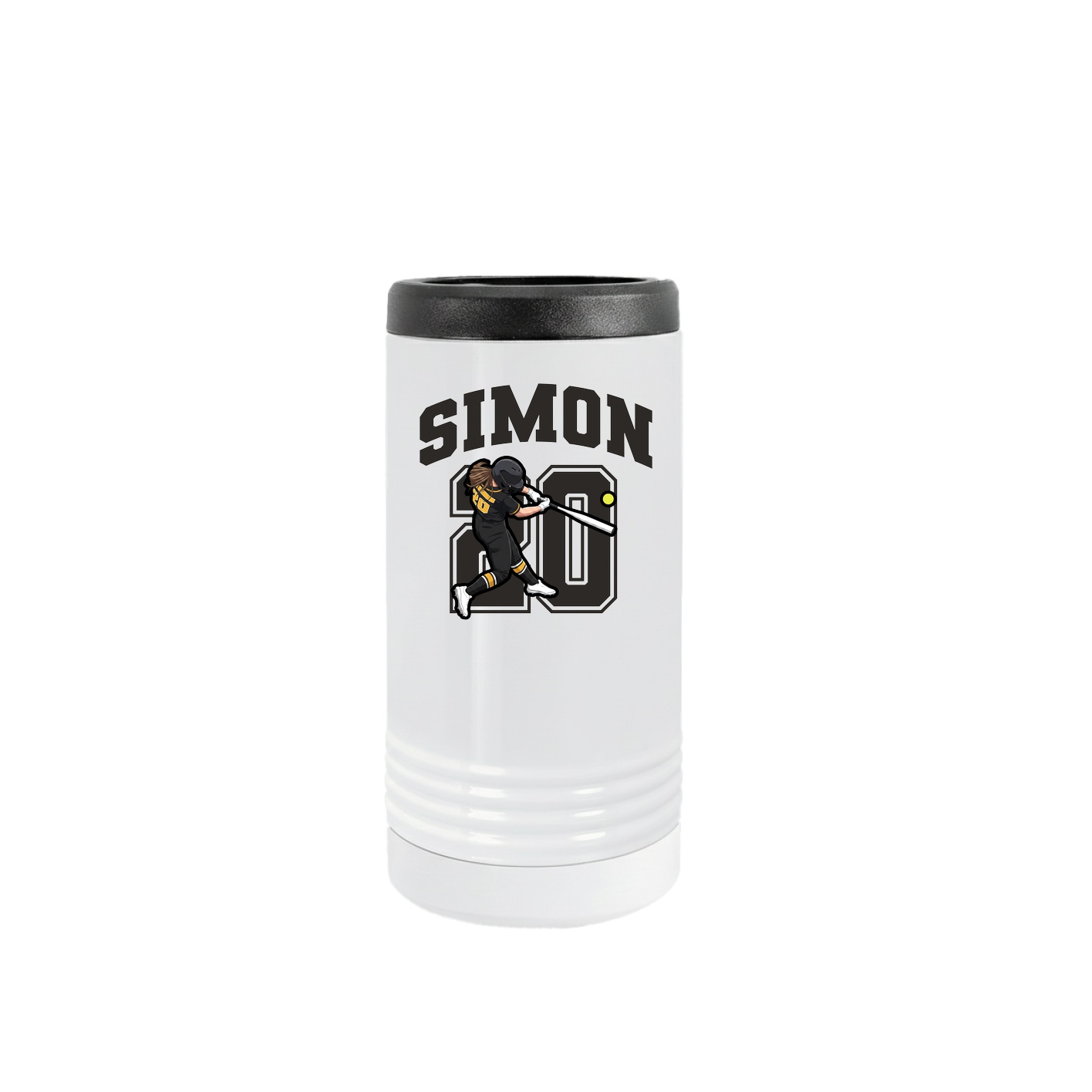 Slim Beverage Holder — Number in White