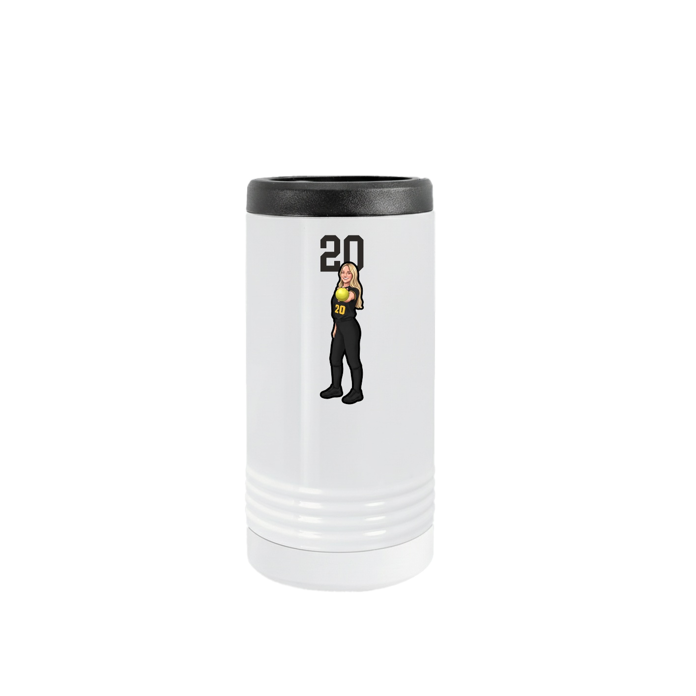 Slim Beverage Holder — Number Top in White