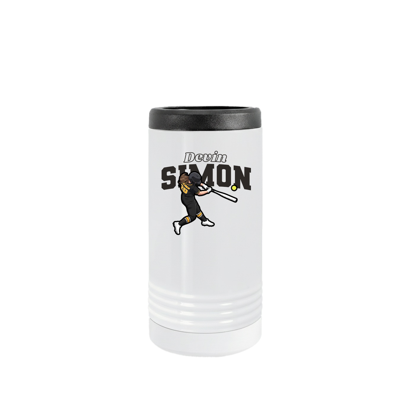 Slim Beverage Holder — Name Arch in White