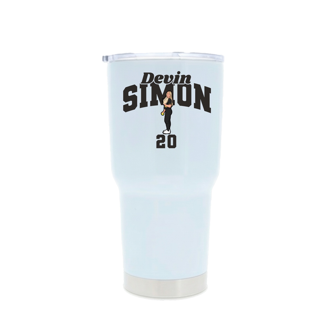 30oz Stainless Steel Tumbler — Signature Arch in White