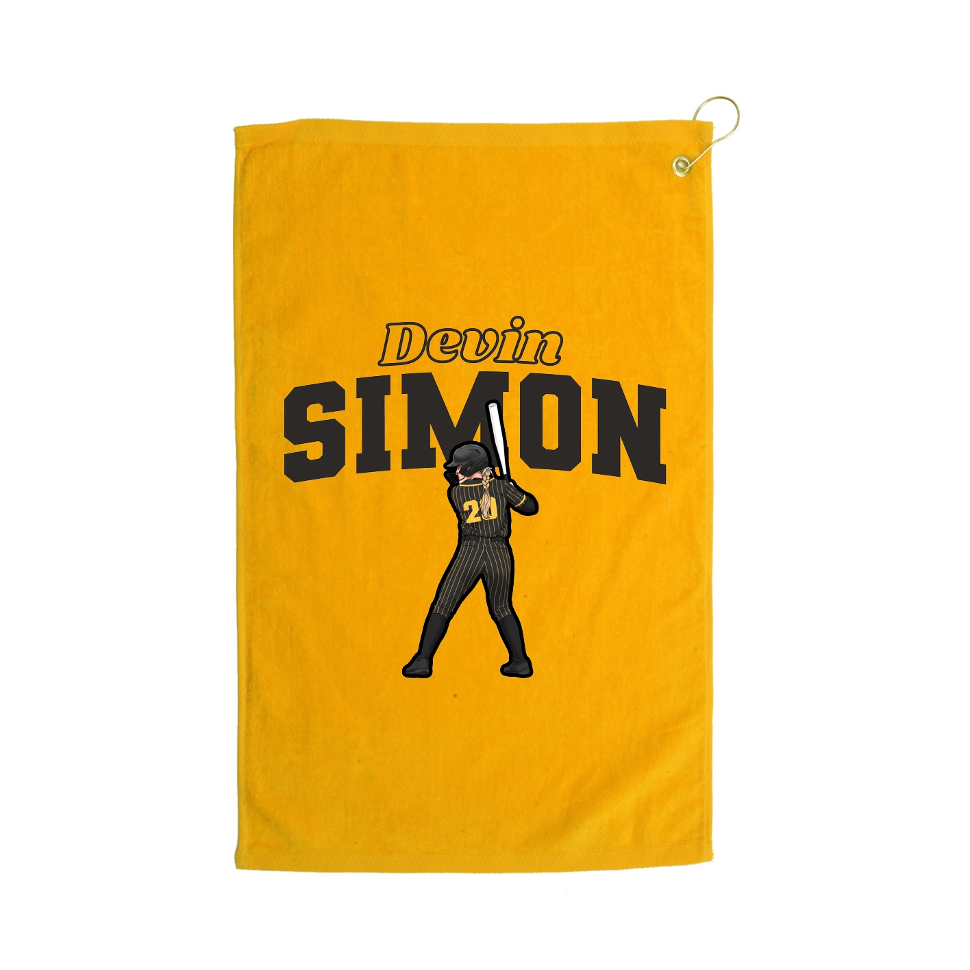 Golf Towel — Name Arch in Gold