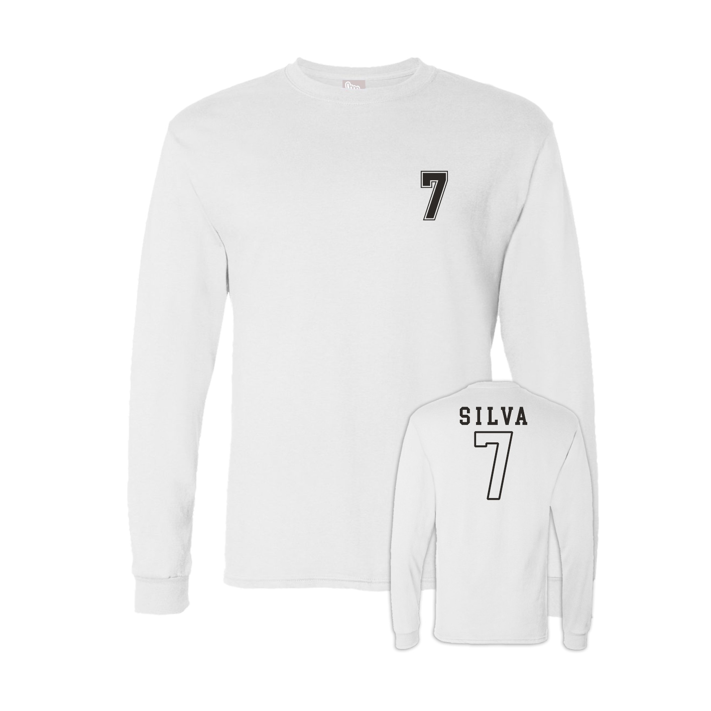 Long Sleeve Tee — Chest Back in White