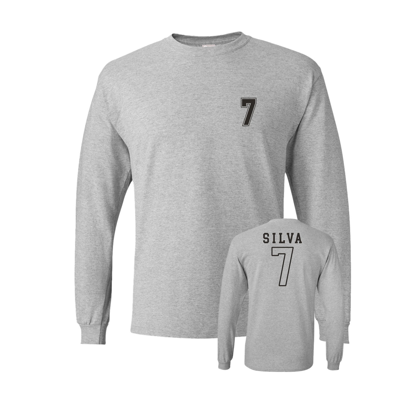 Long Sleeve Tee — Chest Back in Grey