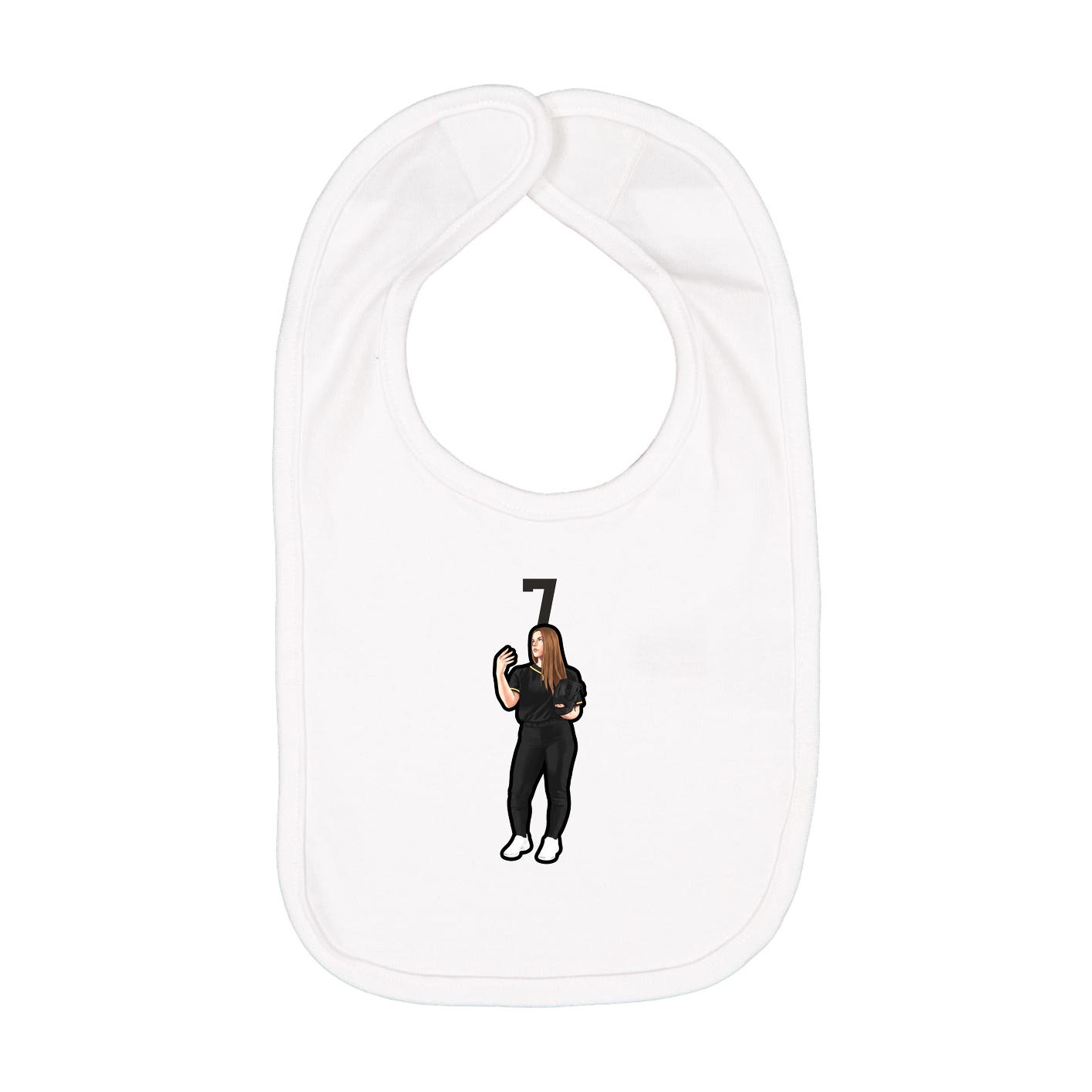 Infant Bib — Number Top in White