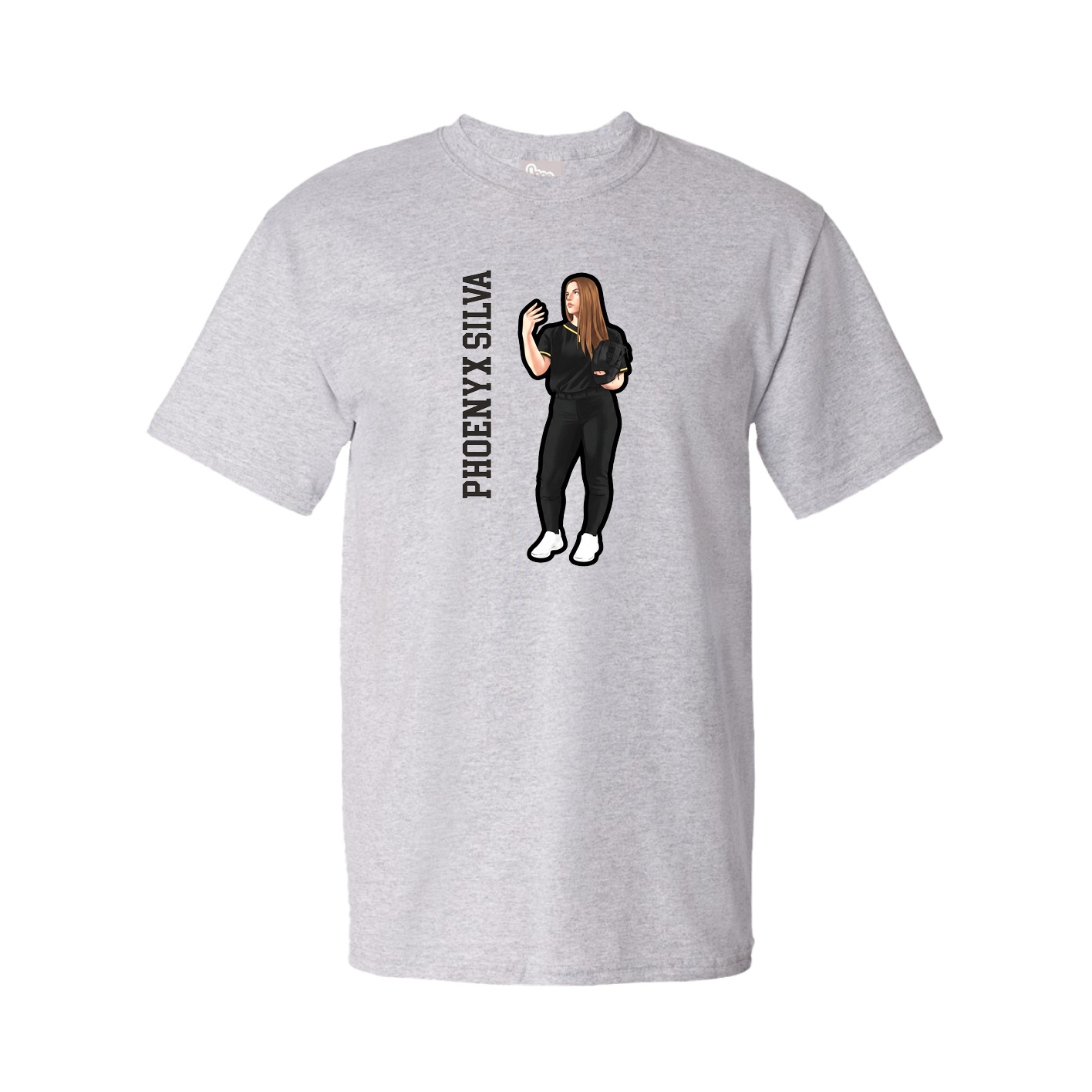 Youth Tee — Name Vertical in Grey