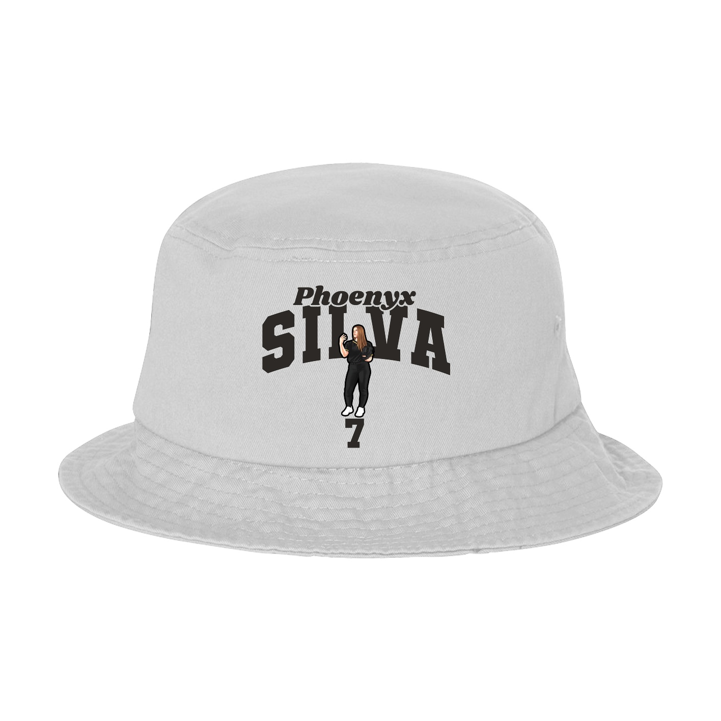 Bucket Cap — Signature Arch in White