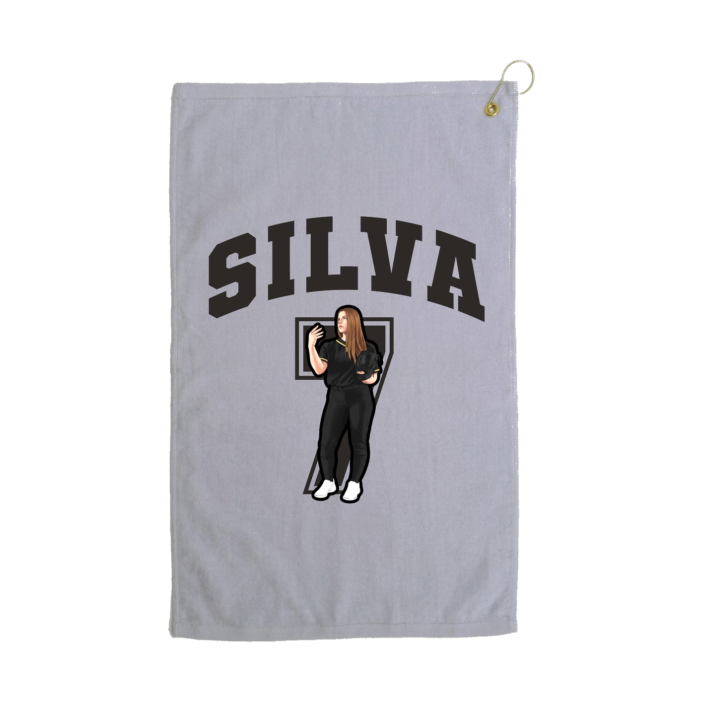 Golf Towel — Number in Grey
