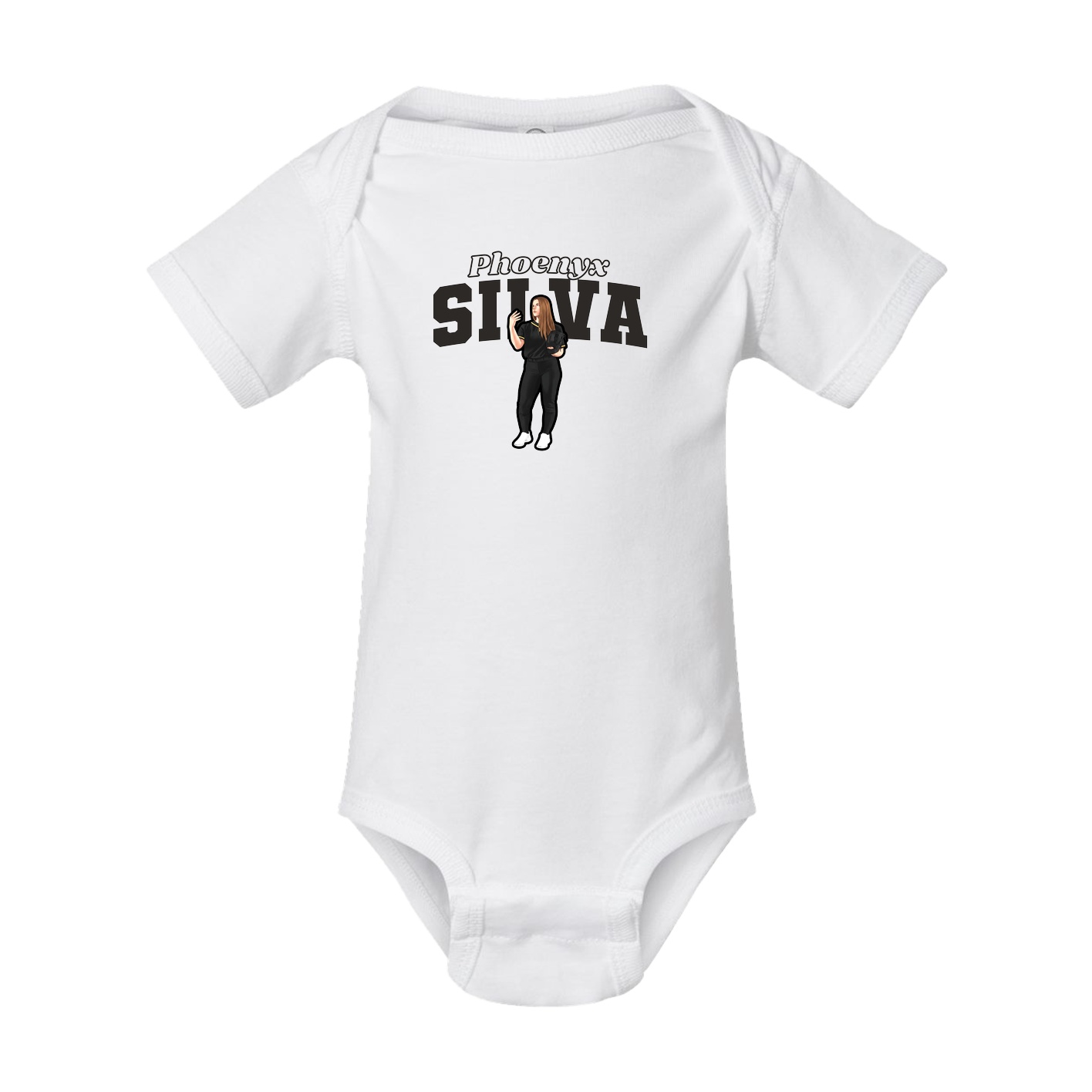 Baby Onesie — Name Arch in White