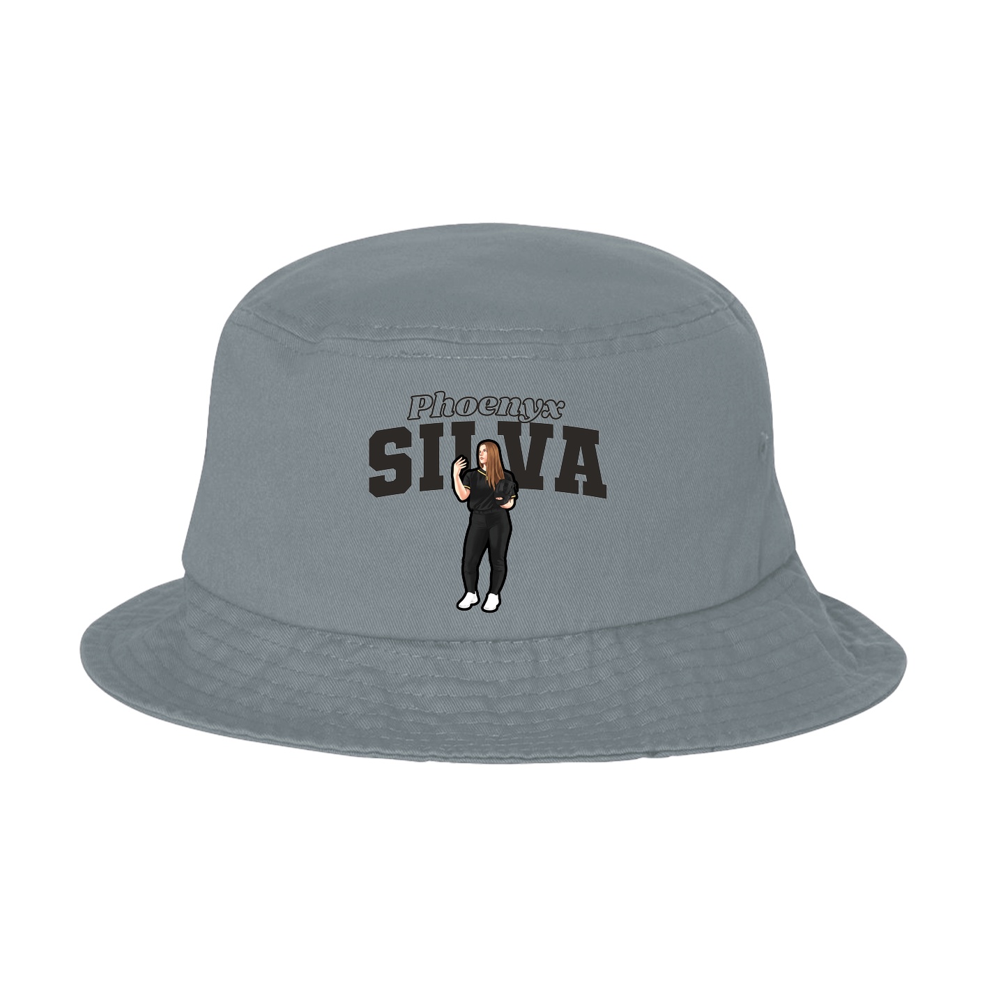 Bucket Cap — Name Arch in Grey