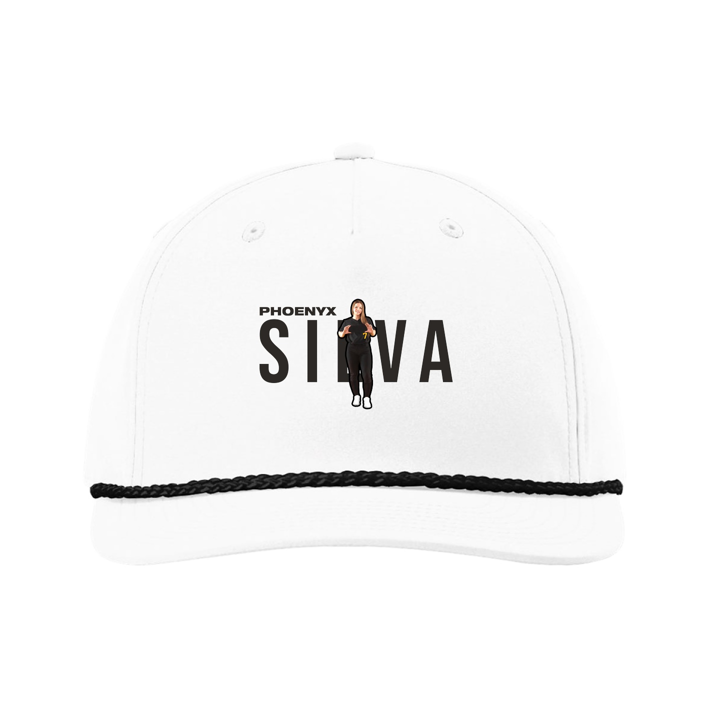 Five-Panel Classic Rope Cap — Player Name in White