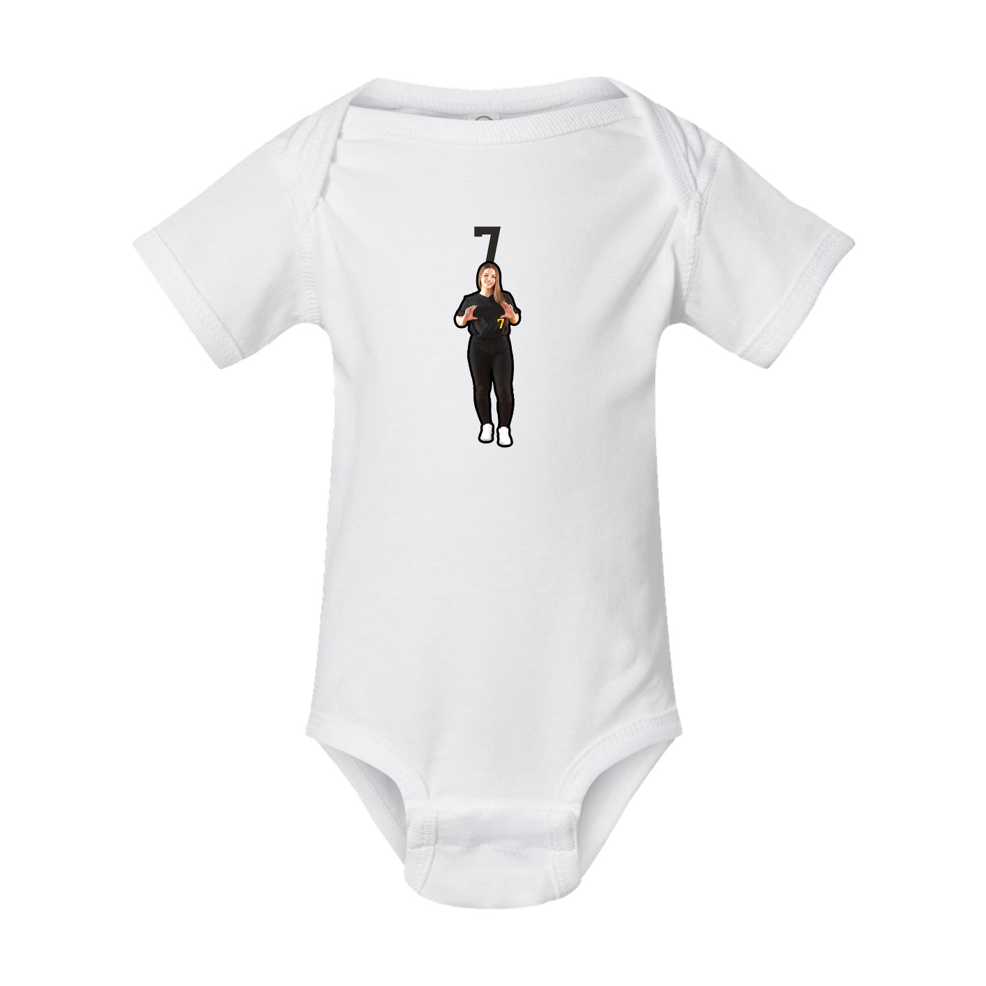Baby Onesie — Number Top in White