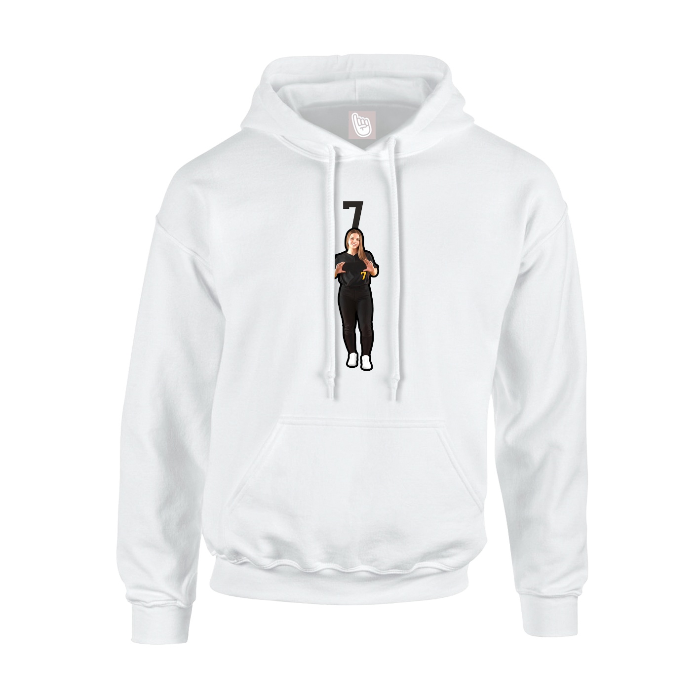 Hoodie — Number Top in White