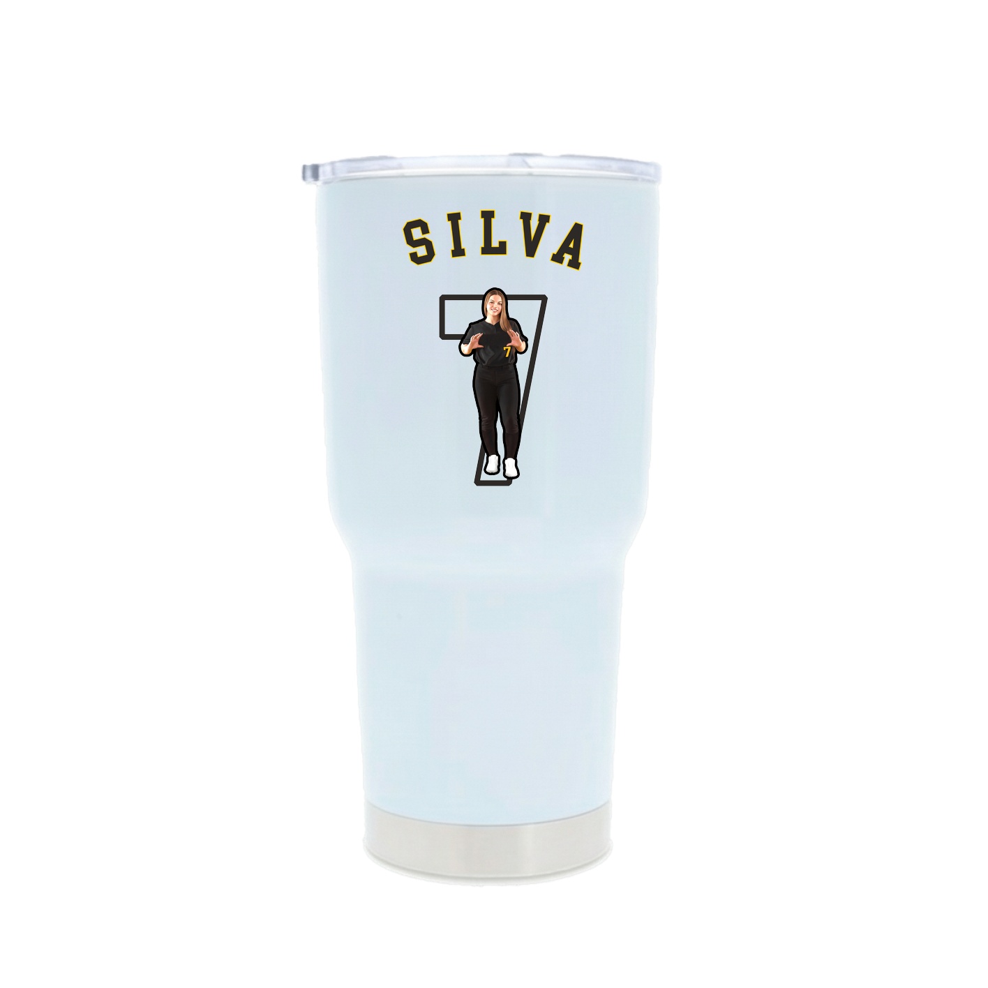 30oz Stainless Steel Tumbler — Shirsey Arch in White