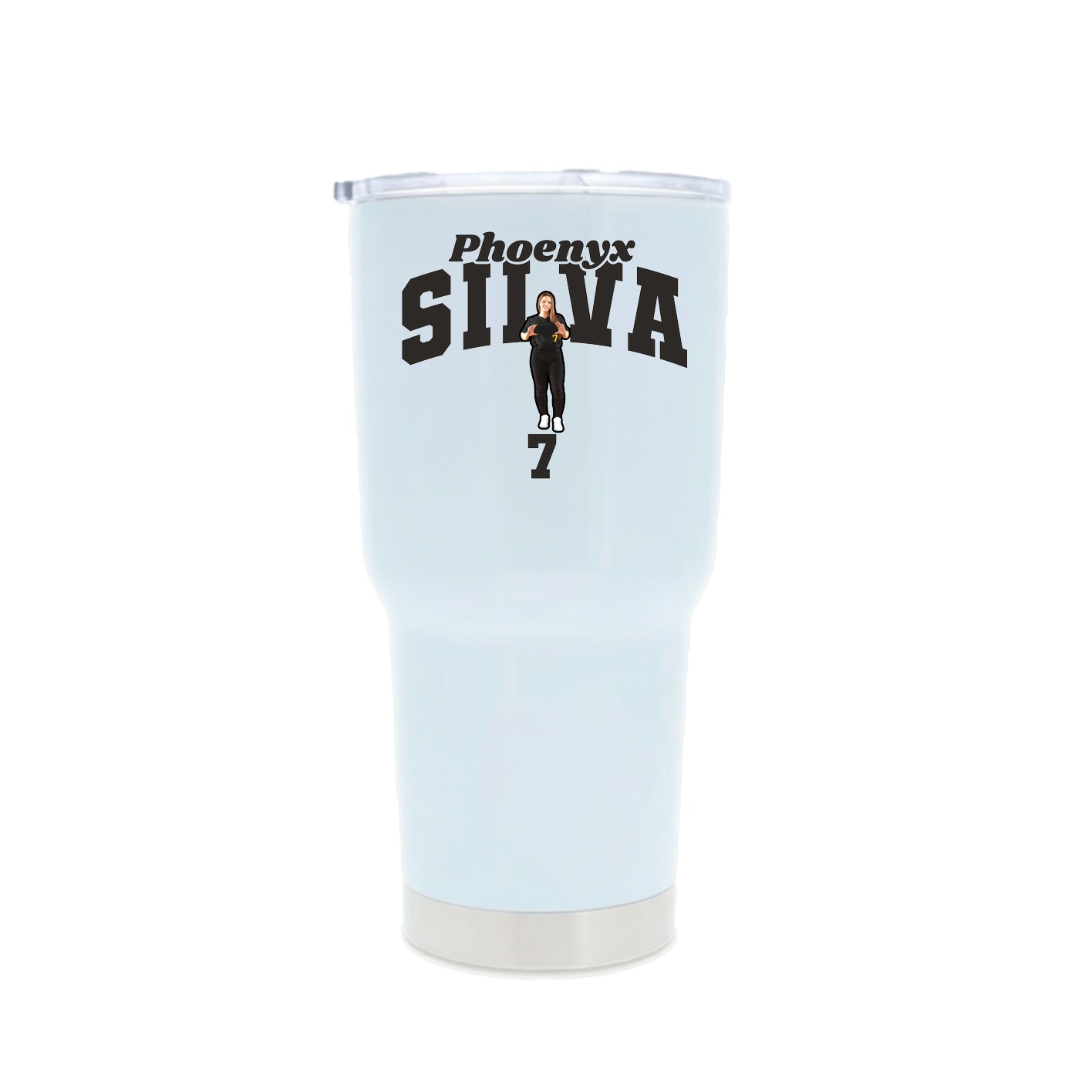 30oz Stainless Steel Tumbler — Signature Arch in White