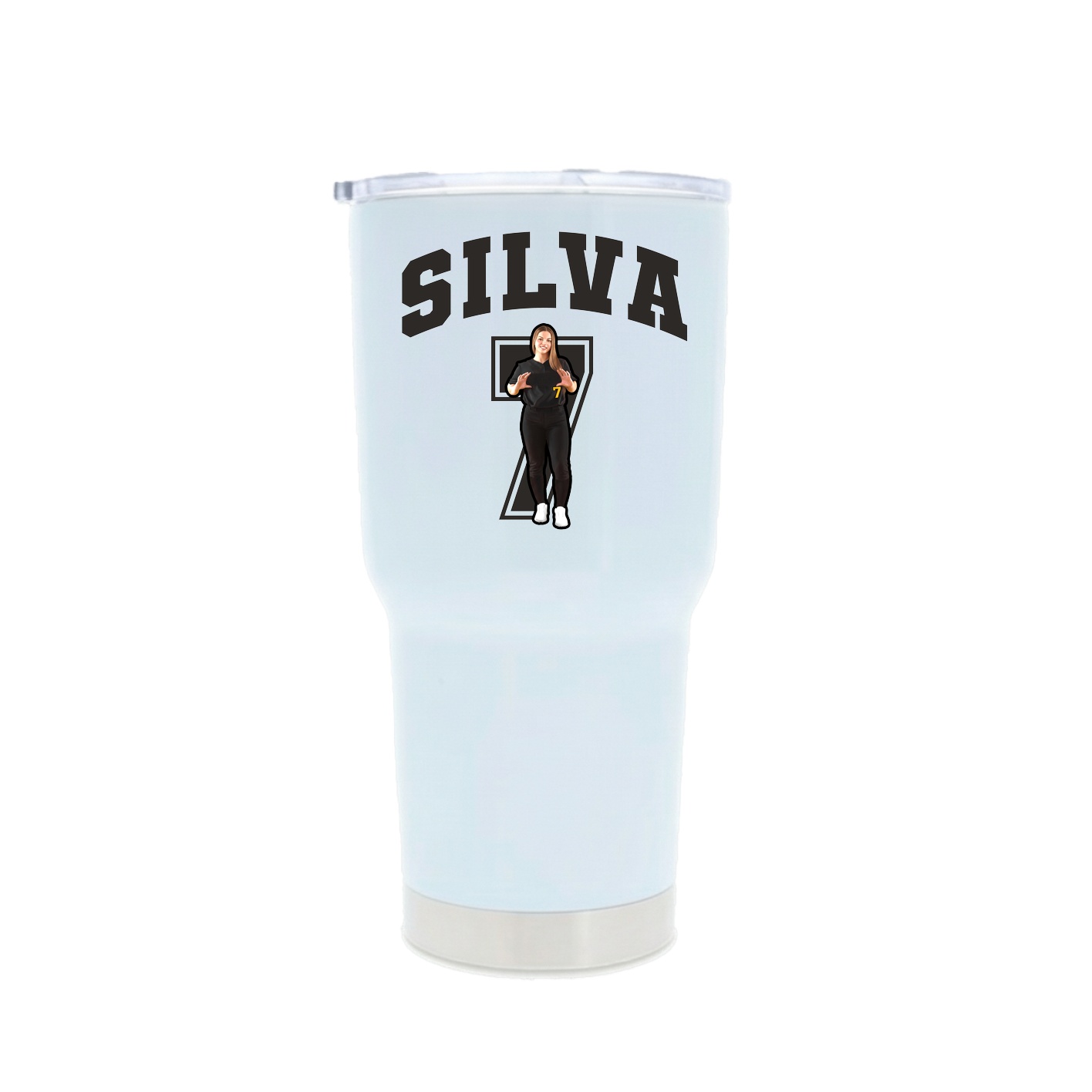 30oz Stainless Steel Tumbler — Number in White