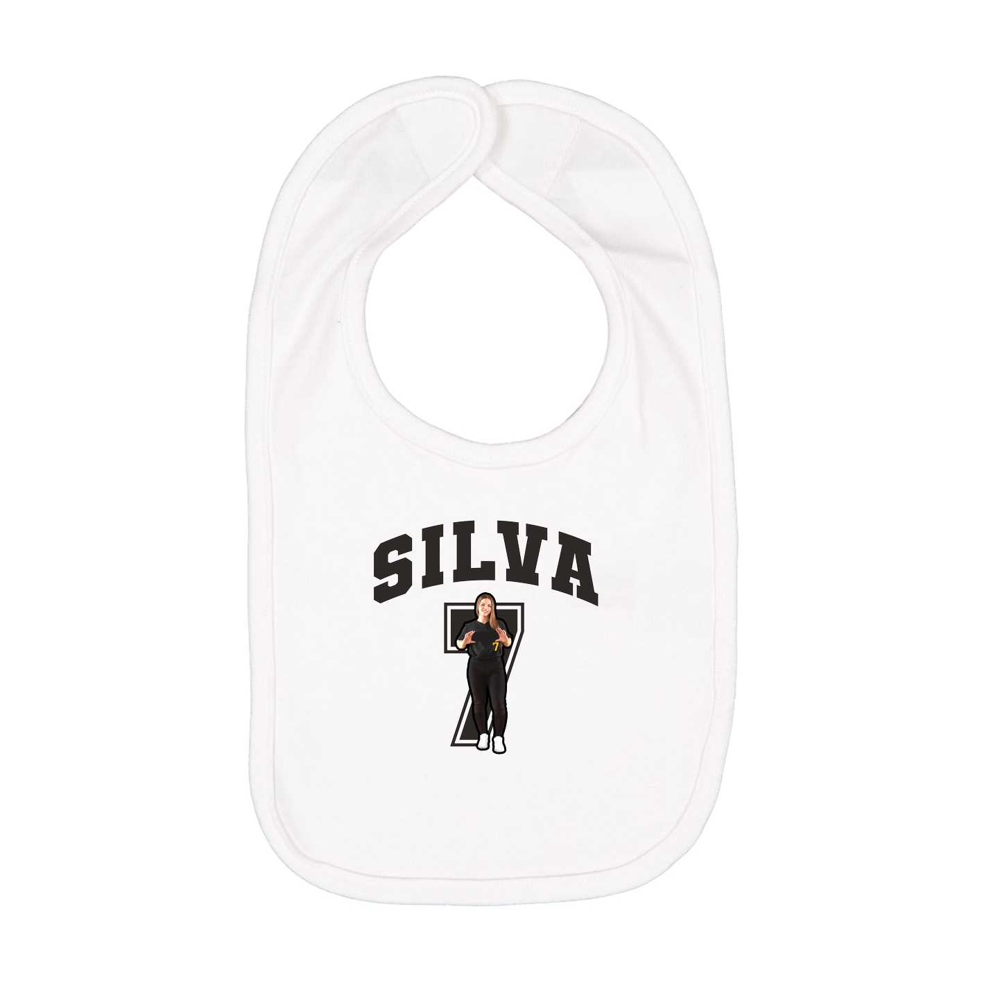 Infant Bib — Number in White