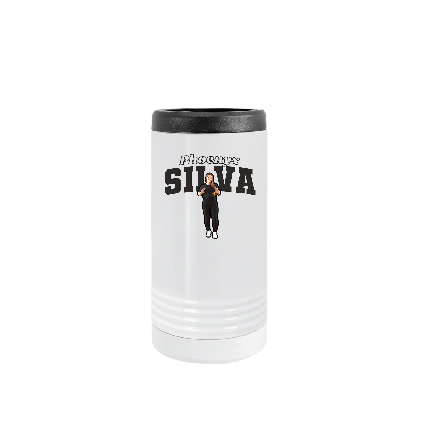 Slim Beverage Holder — Name Arch in White