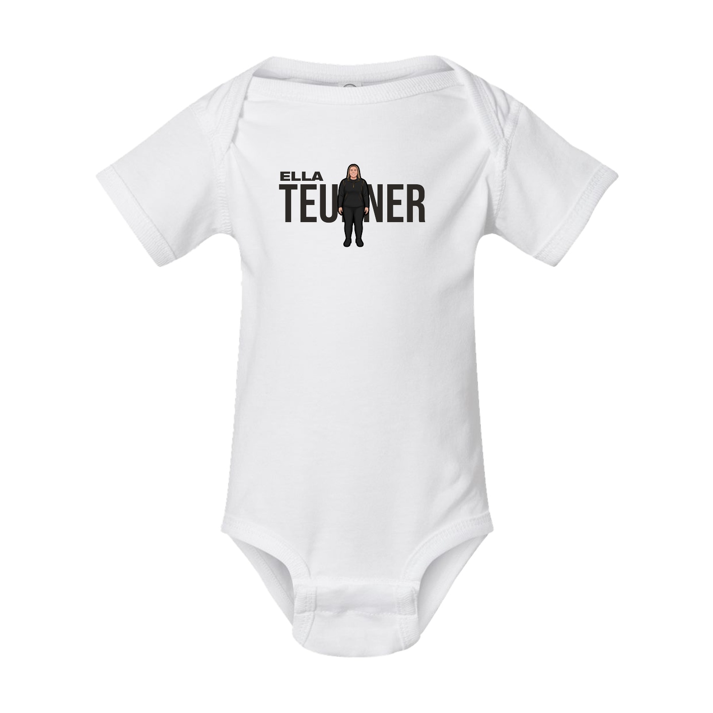 Baby Onesie — Player Name in White