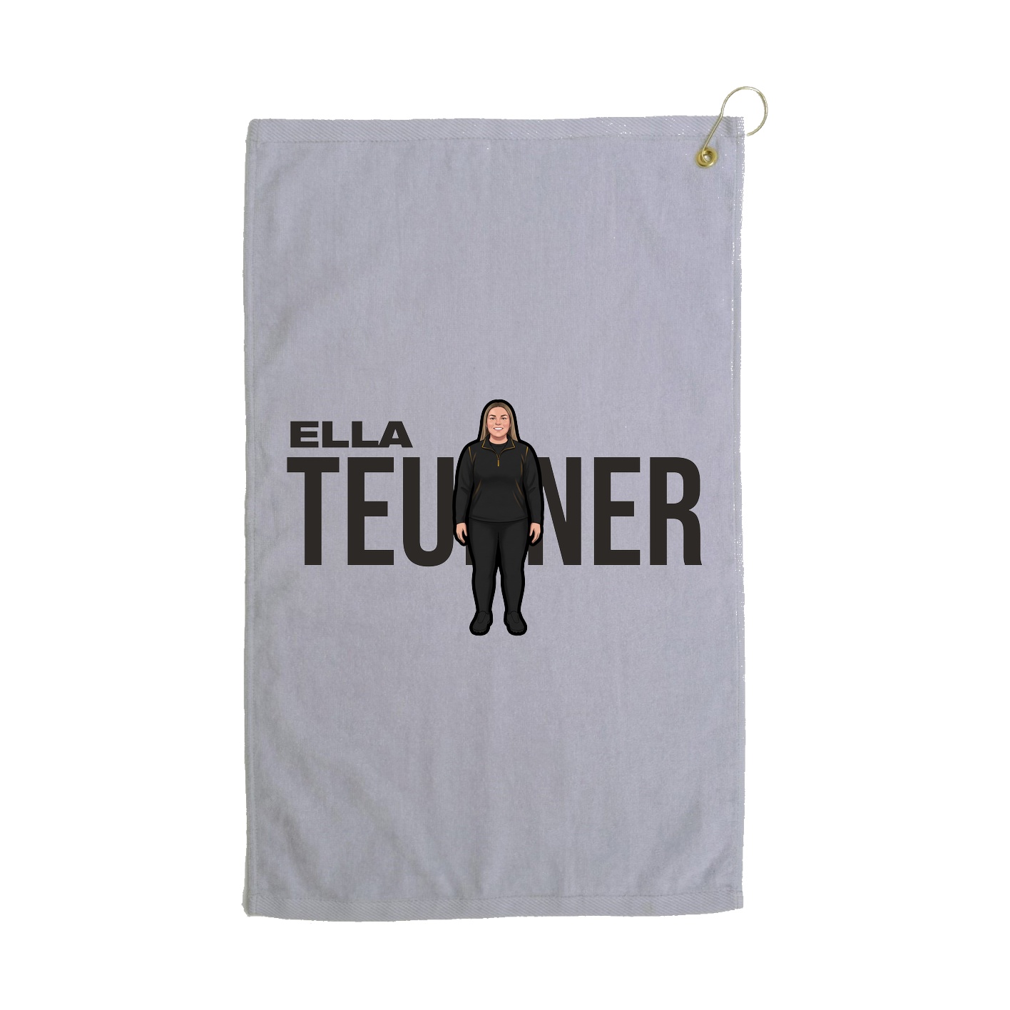 Golf Towel — Player Name in Grey