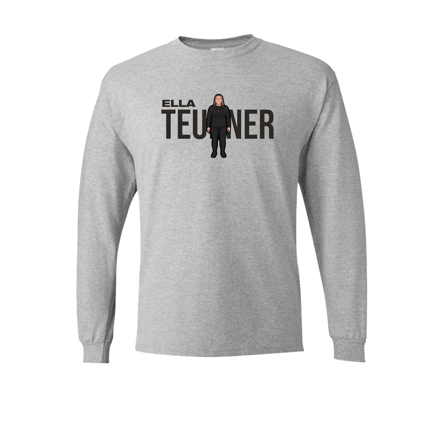 Long Sleeve Tee — Player Name in Grey