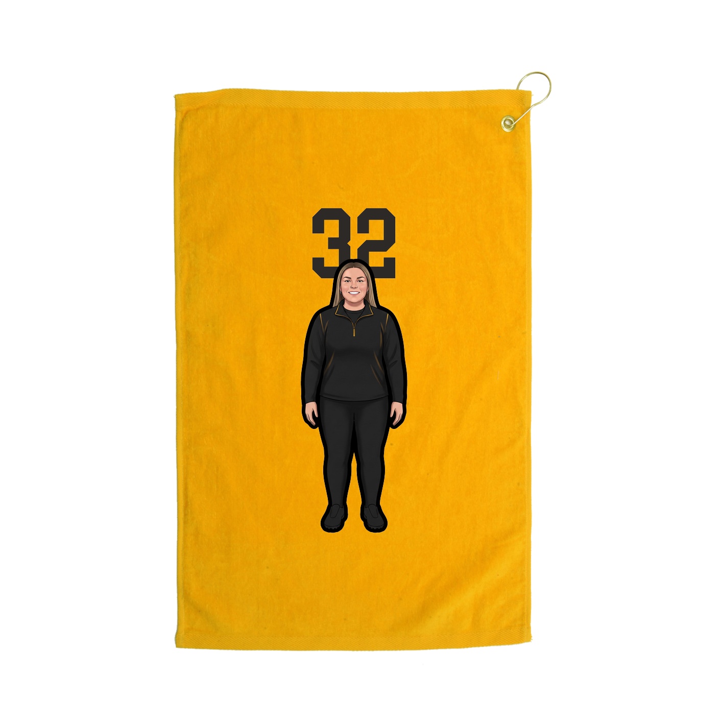 Golf Towel — Number Top in Gold