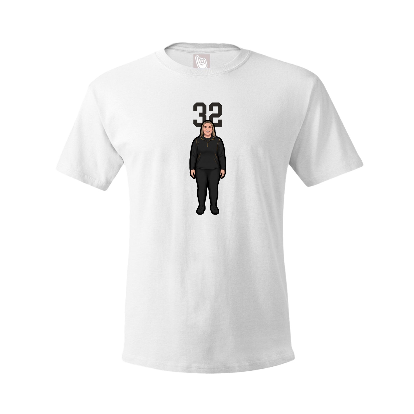Youth Tee — Number Top in White