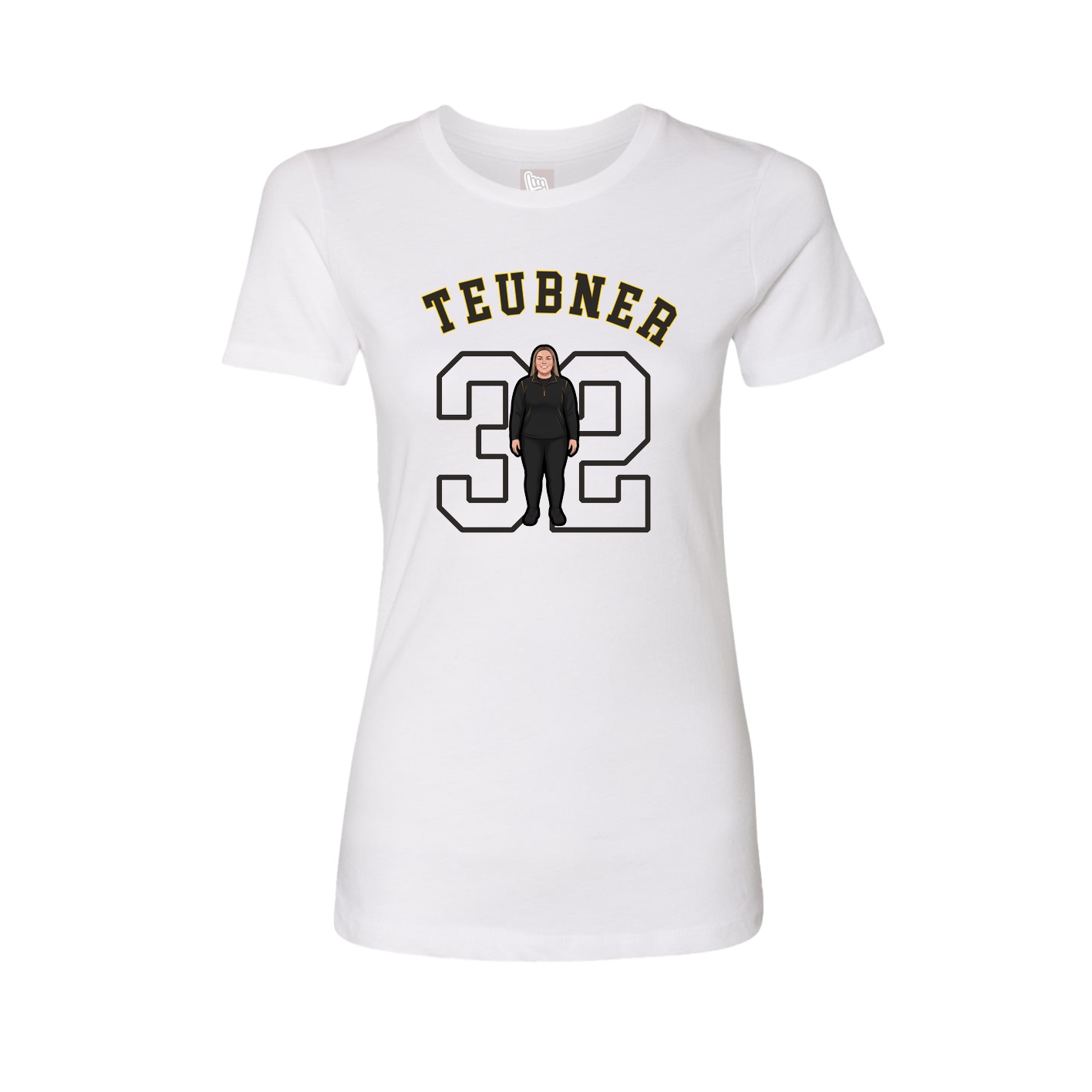 Fitted Women's Tee — Shirsey Arch in White