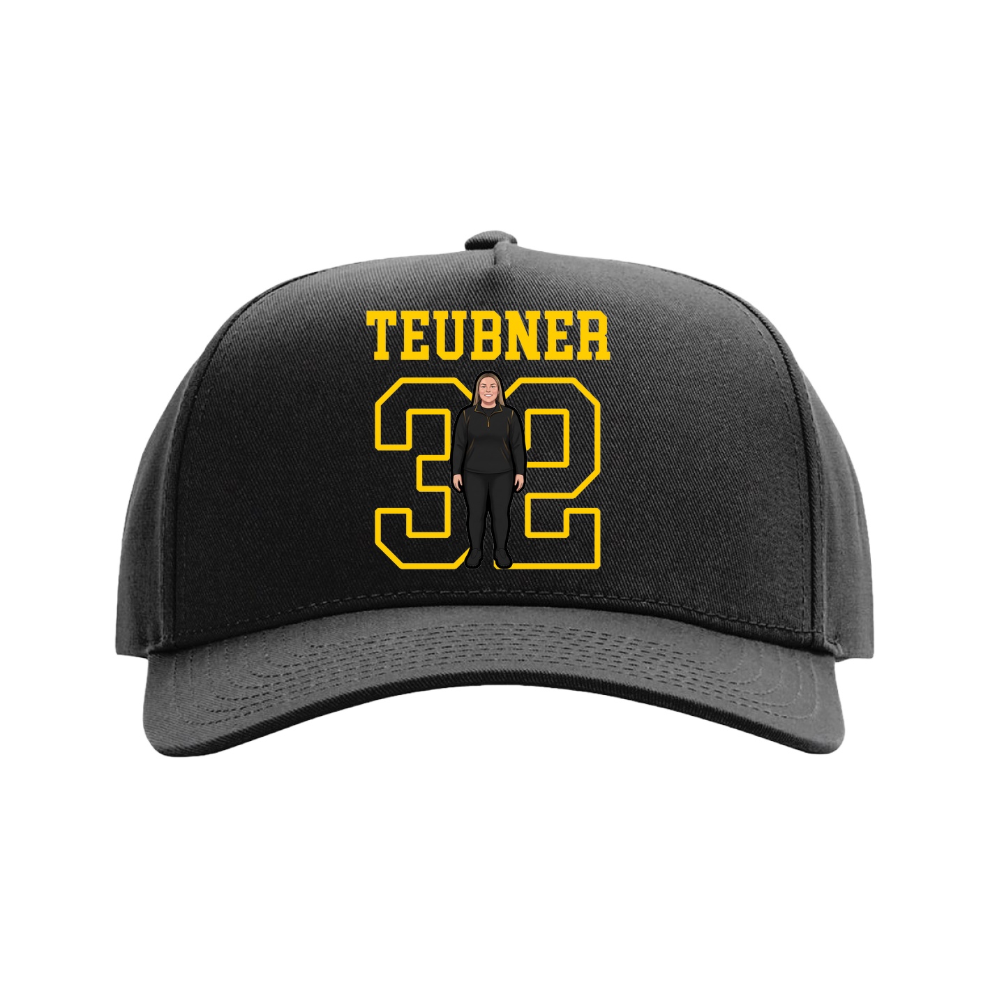 Full Fabric Five-Panel Champ Cap — Shirsey in Black