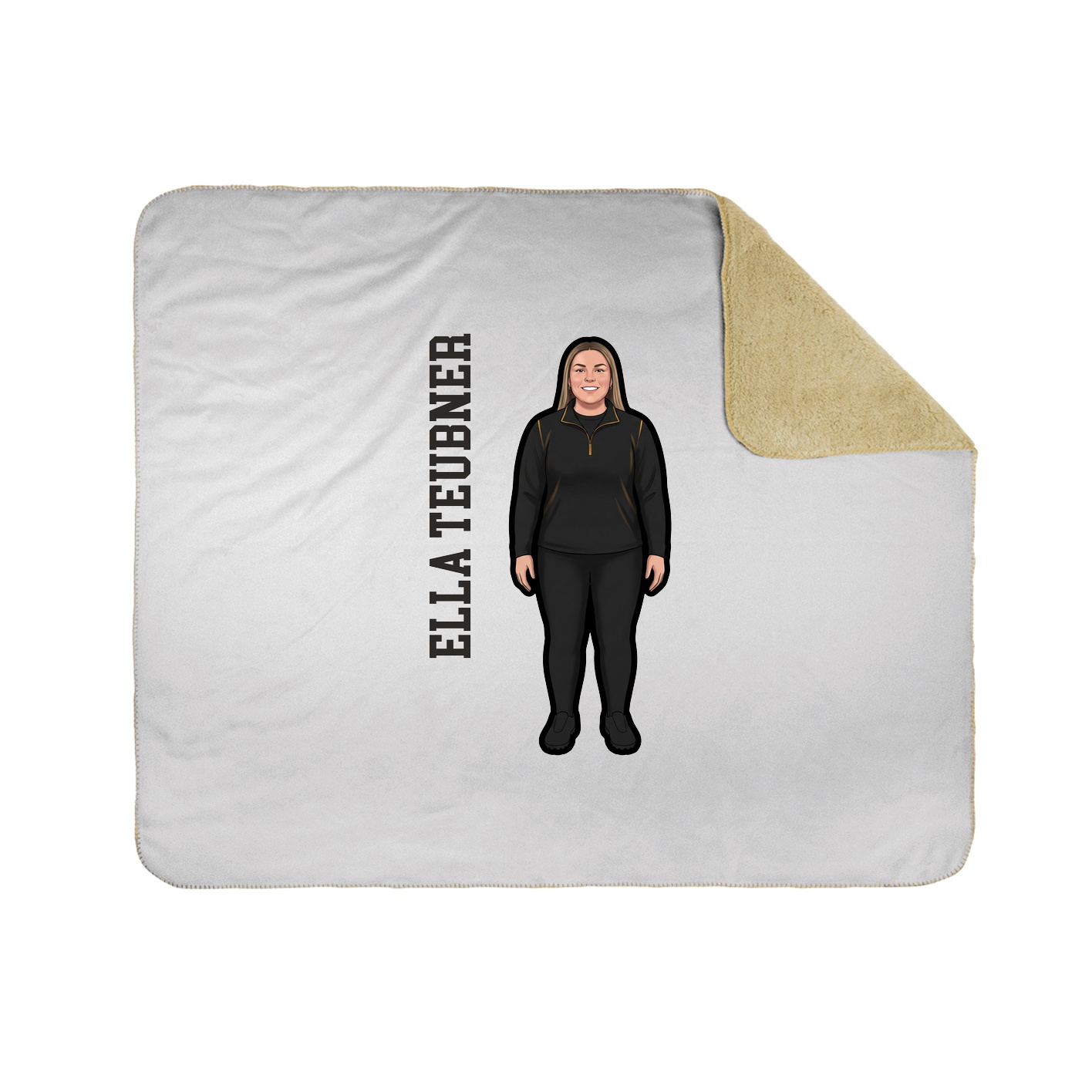 Throw Blanket — Name Vertical in White