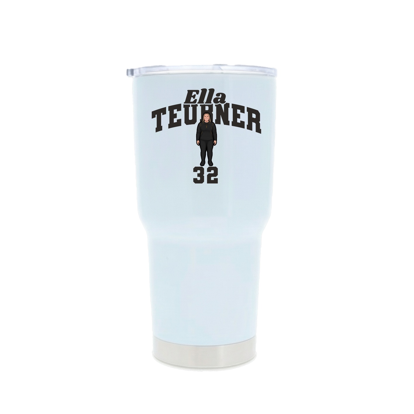 30oz Stainless Steel Tumbler — Signature Arch in White