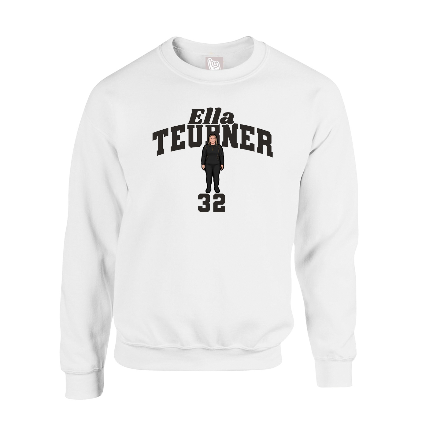 Fleece Crew — Signature Arch in White