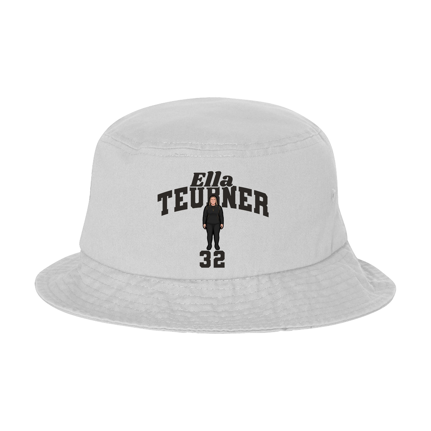 Bucket Cap — Signature Arch in White