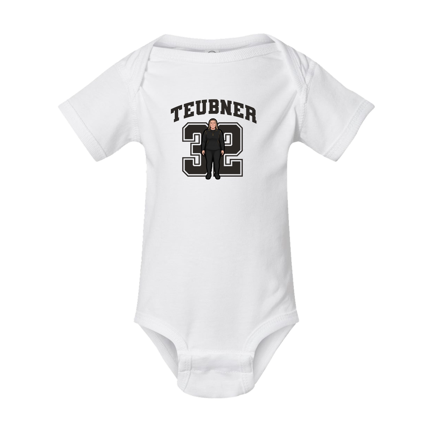 Baby Onesie — Number in White