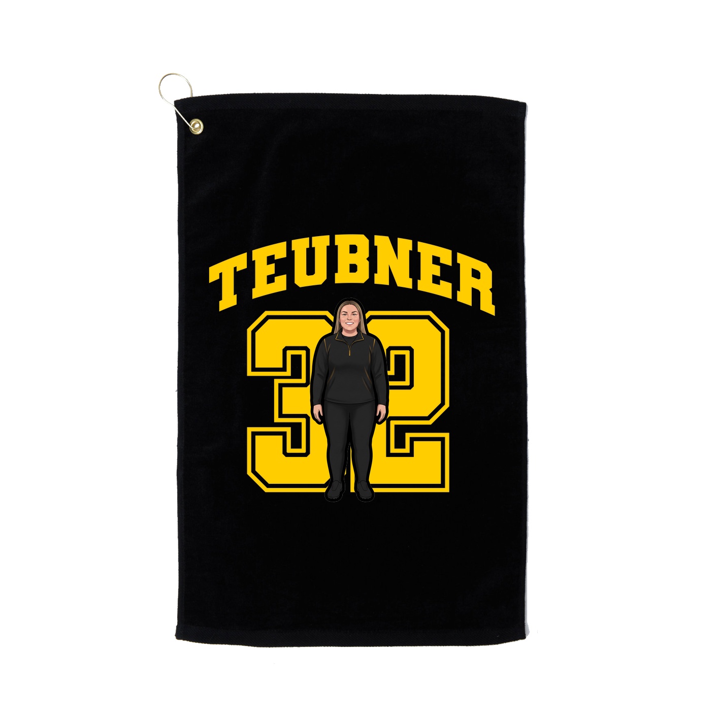Golf Towel — Number in Black